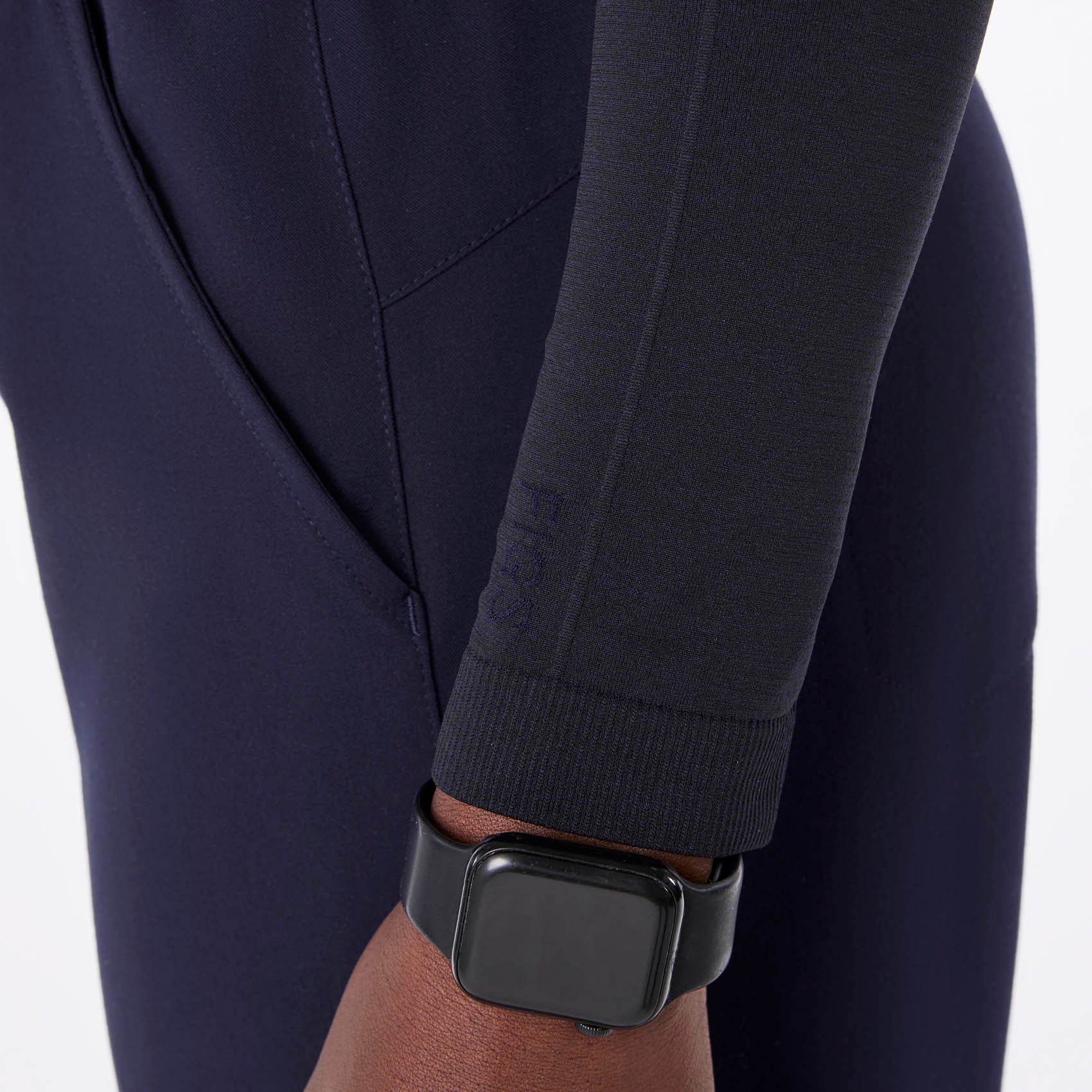 women's Navy Salta Seamless Cropped - Longsleeve Underscrub - Image 6