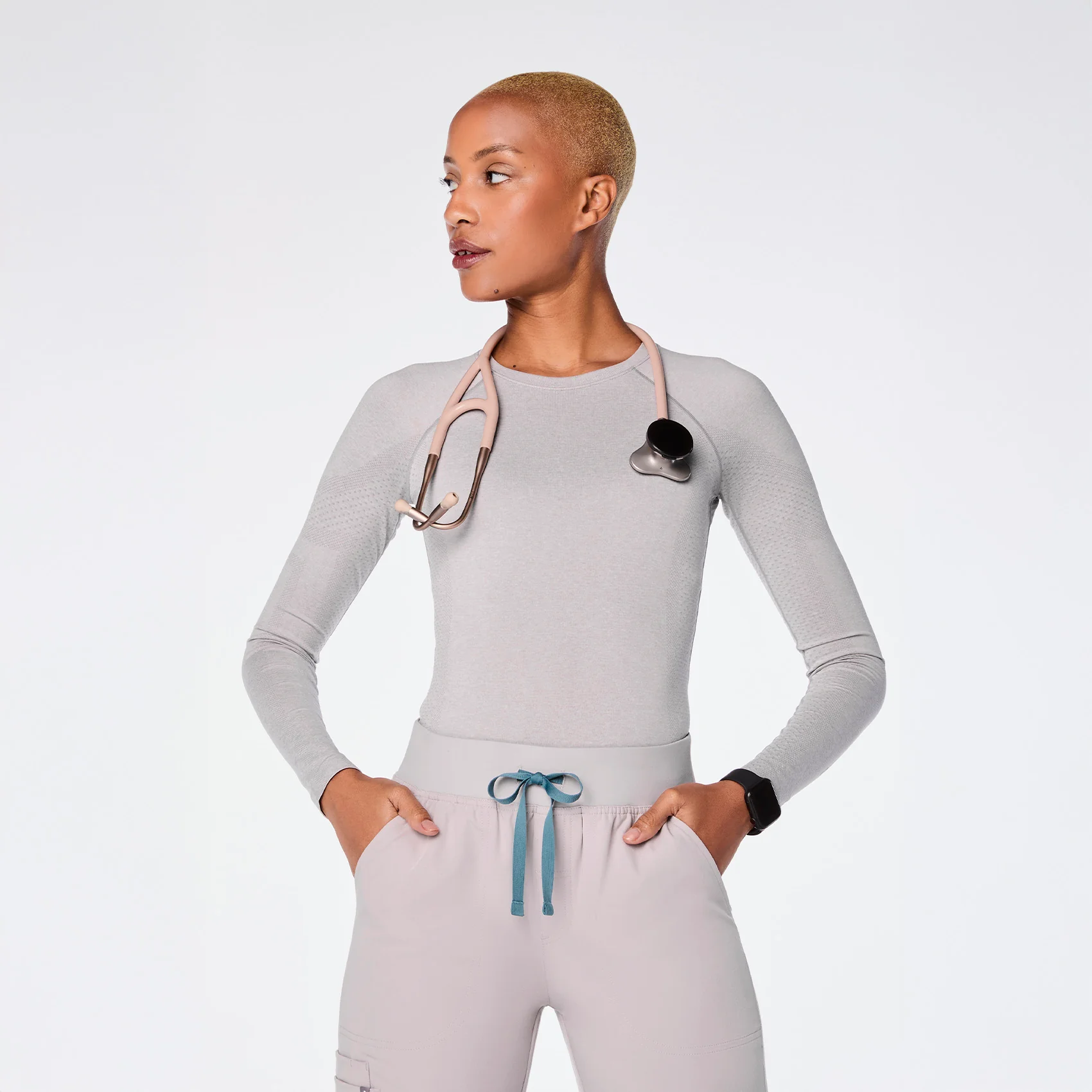 women's Slate Salta Seamless - Longsleeve Underscrub