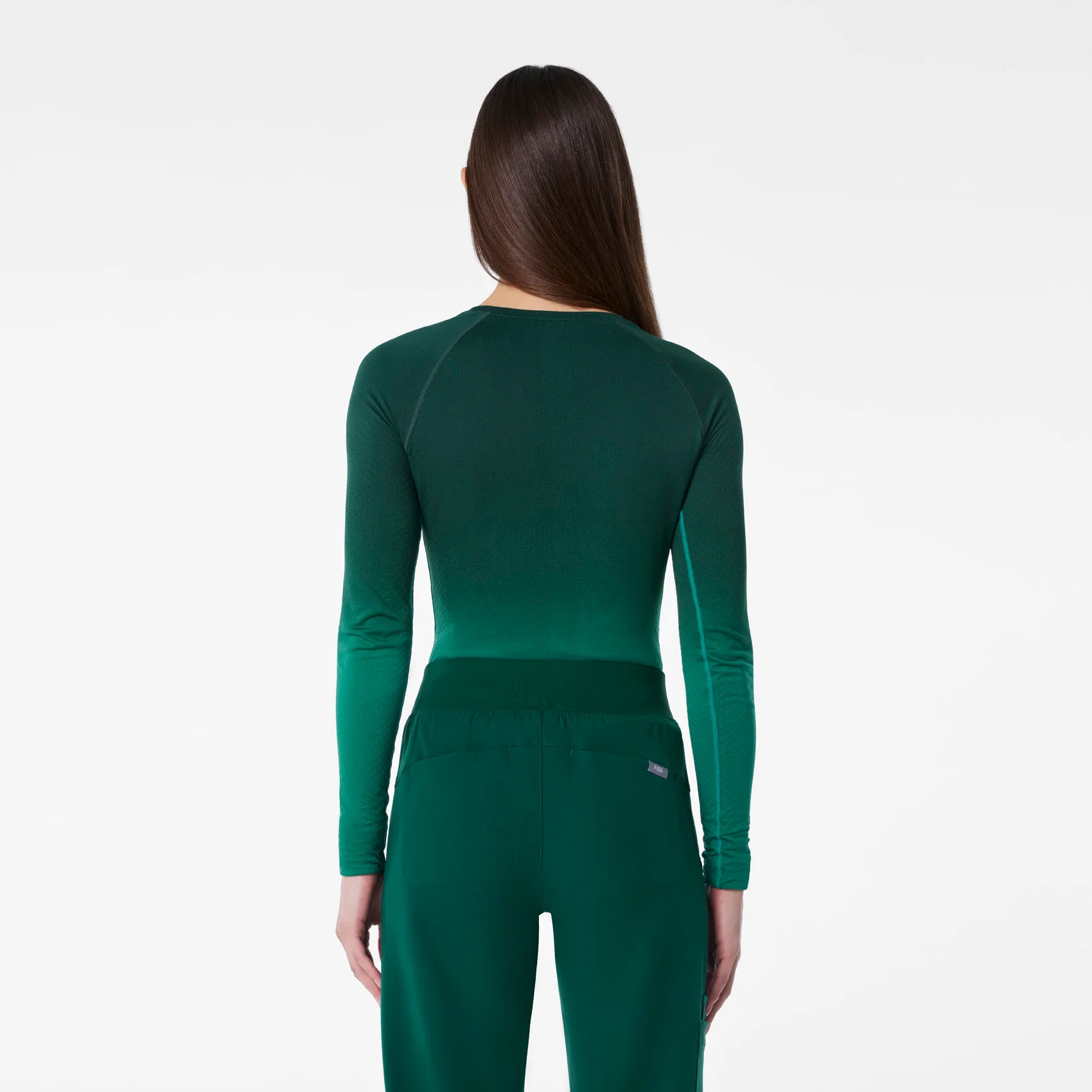 women's Ombre Forest Green Salta Seamless - Longsleeve Underscrub - Image 4