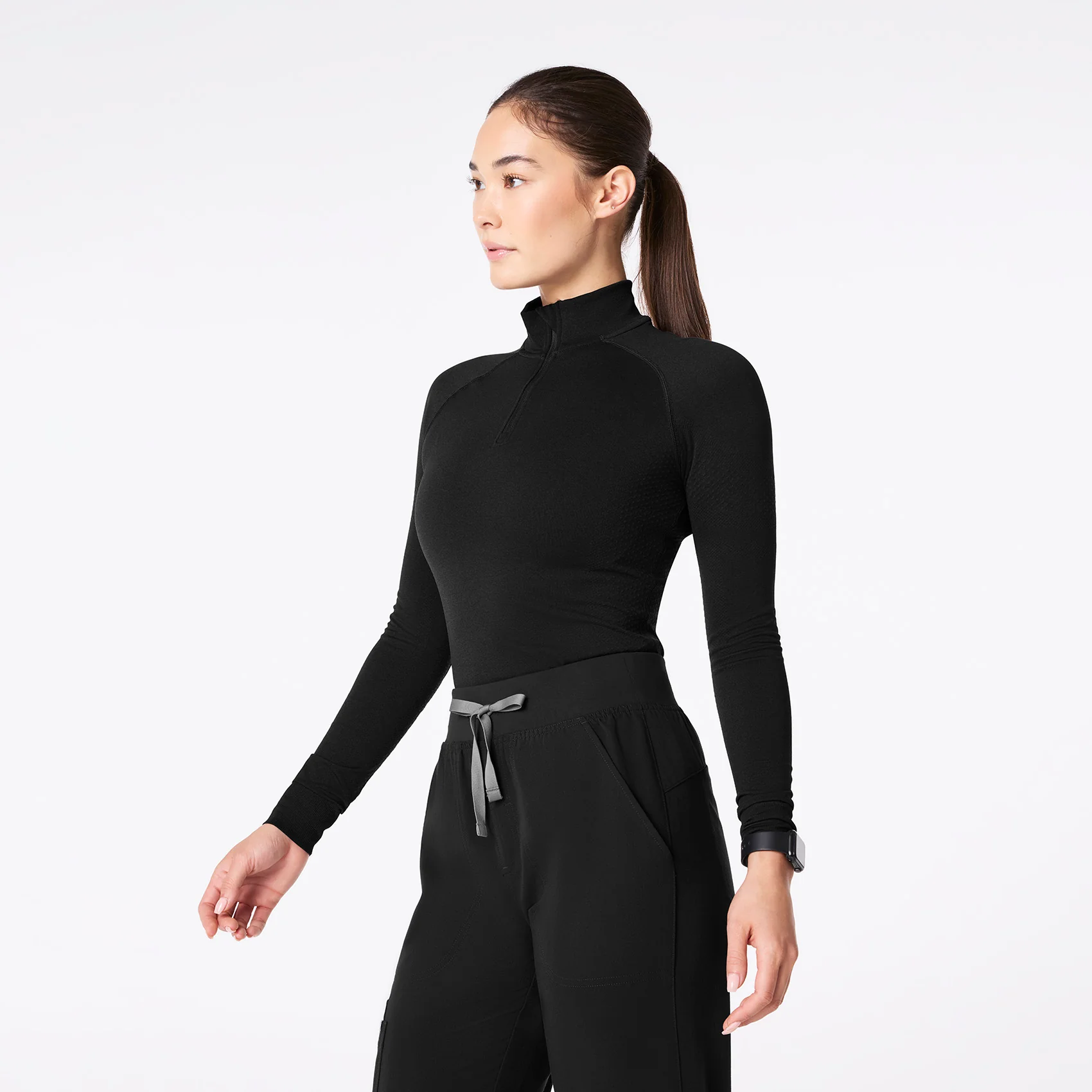 women's Black Salta Seamless - ¼ Zip - Image 3