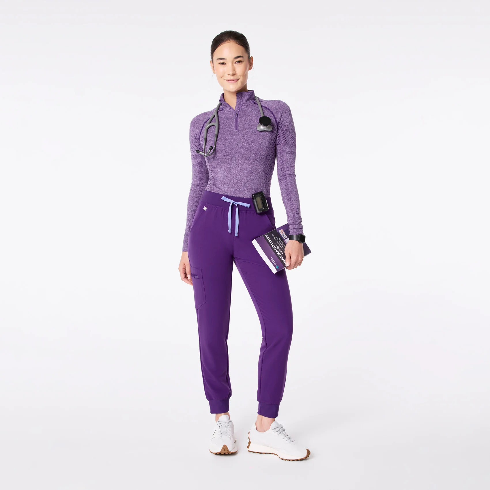 women's Digital Grape Salta Seamless ¼ Zip - Longsleeve Underscrub - Image 2