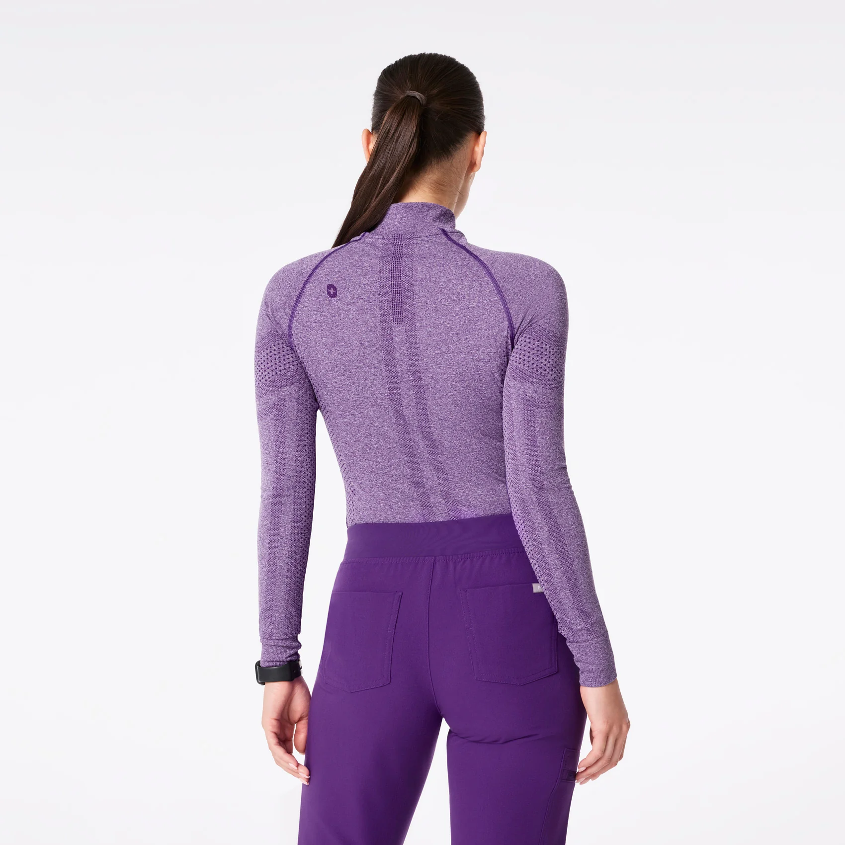women's Digital Grape Salta Seamless ¼ Zip - Longsleeve Underscrub - Image 4