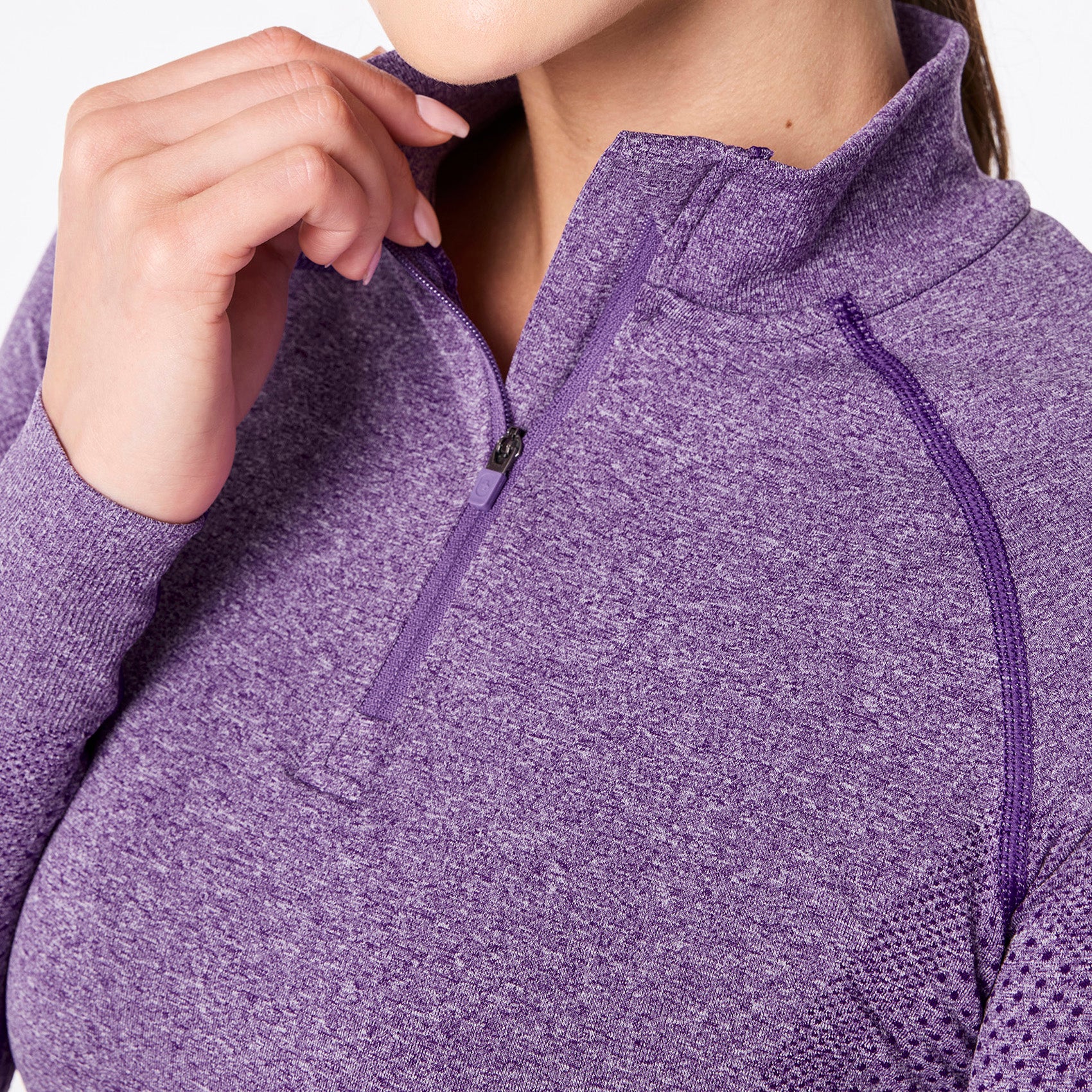 women's Digital Grape Salta Seamless ¼ Zip - Longsleeve Underscrub - Image 7
