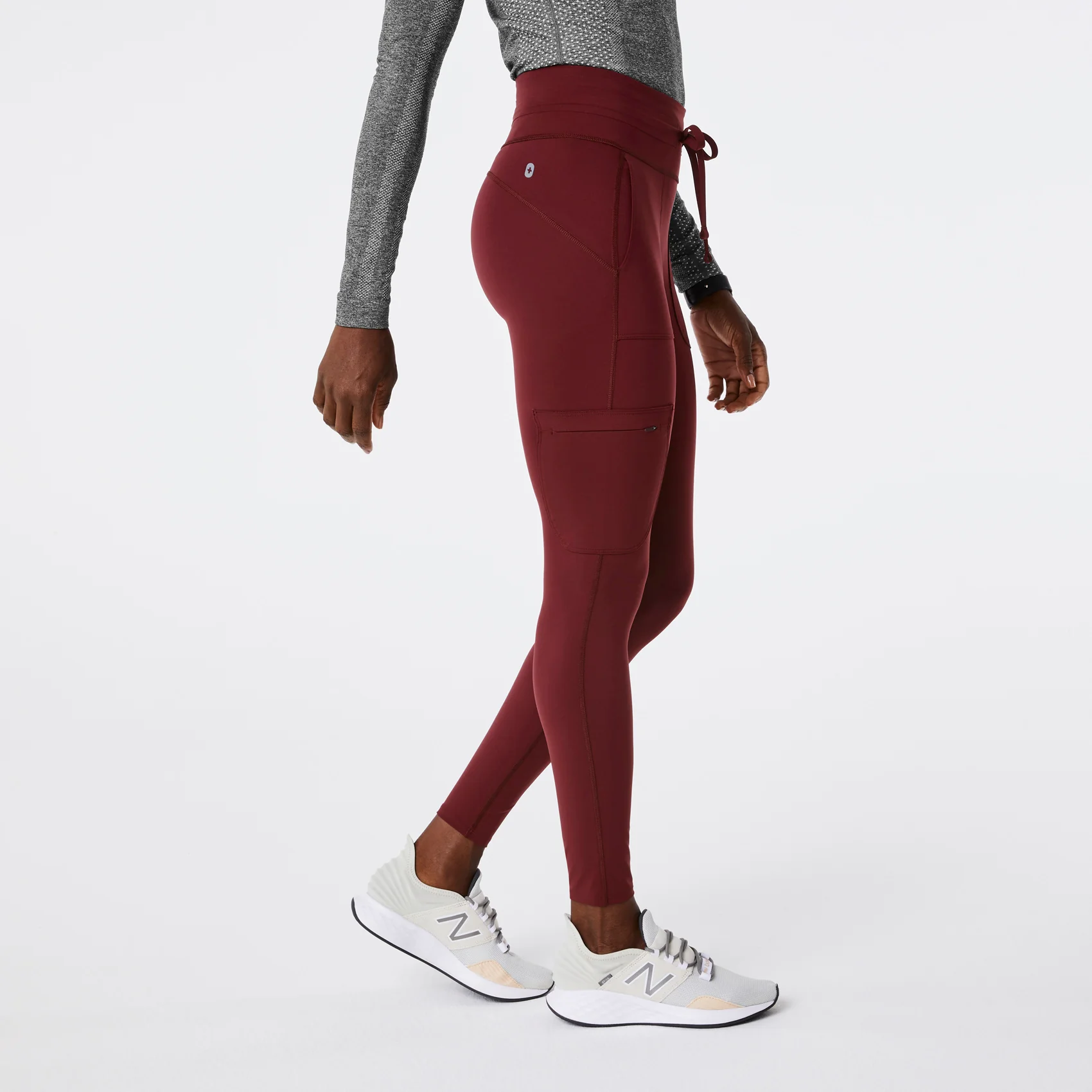 women's Burgundy High Waisted Seville - ScrubLegging™ - Image 3