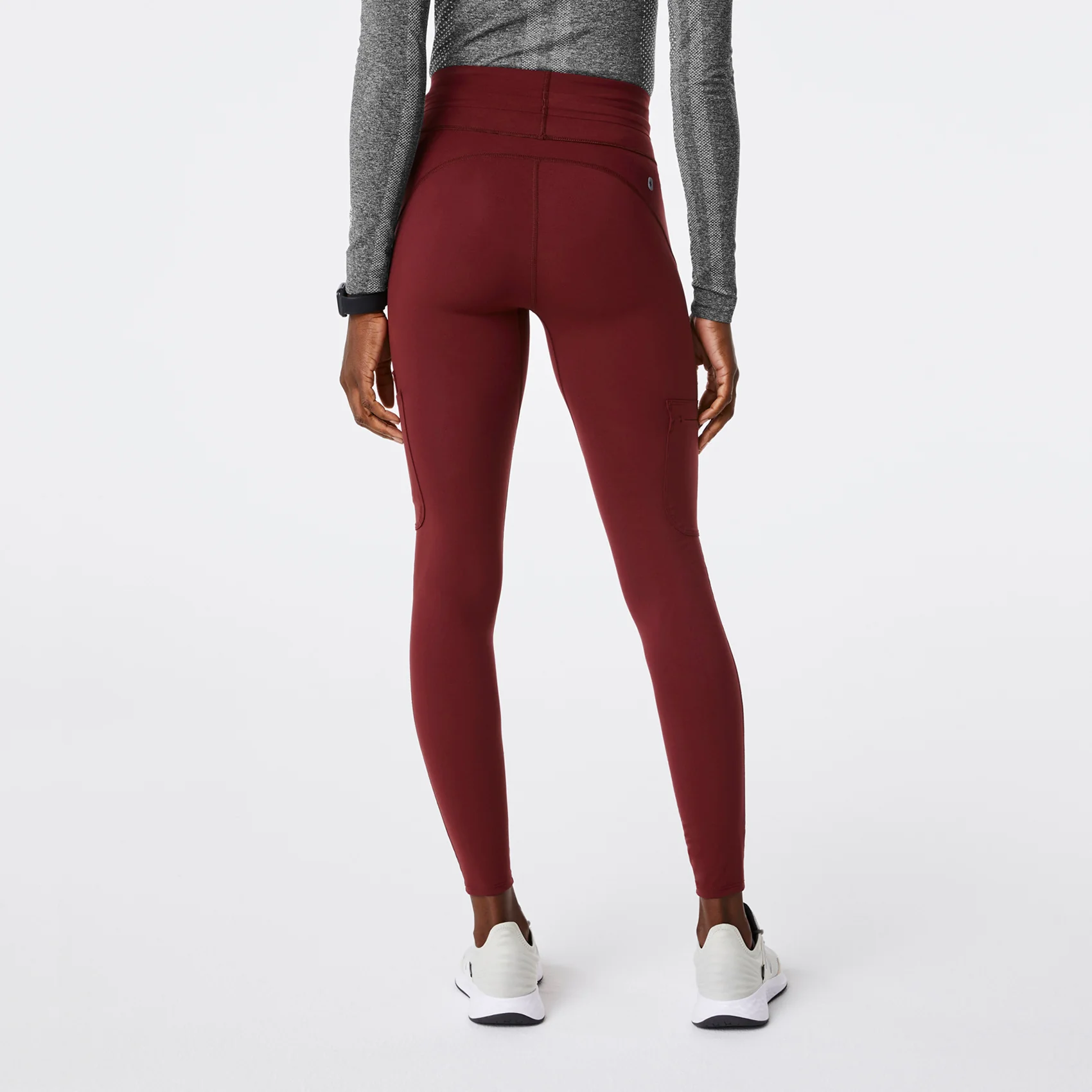 women's Burgundy High Waisted Seville - ScrubLegging™ - Image 4