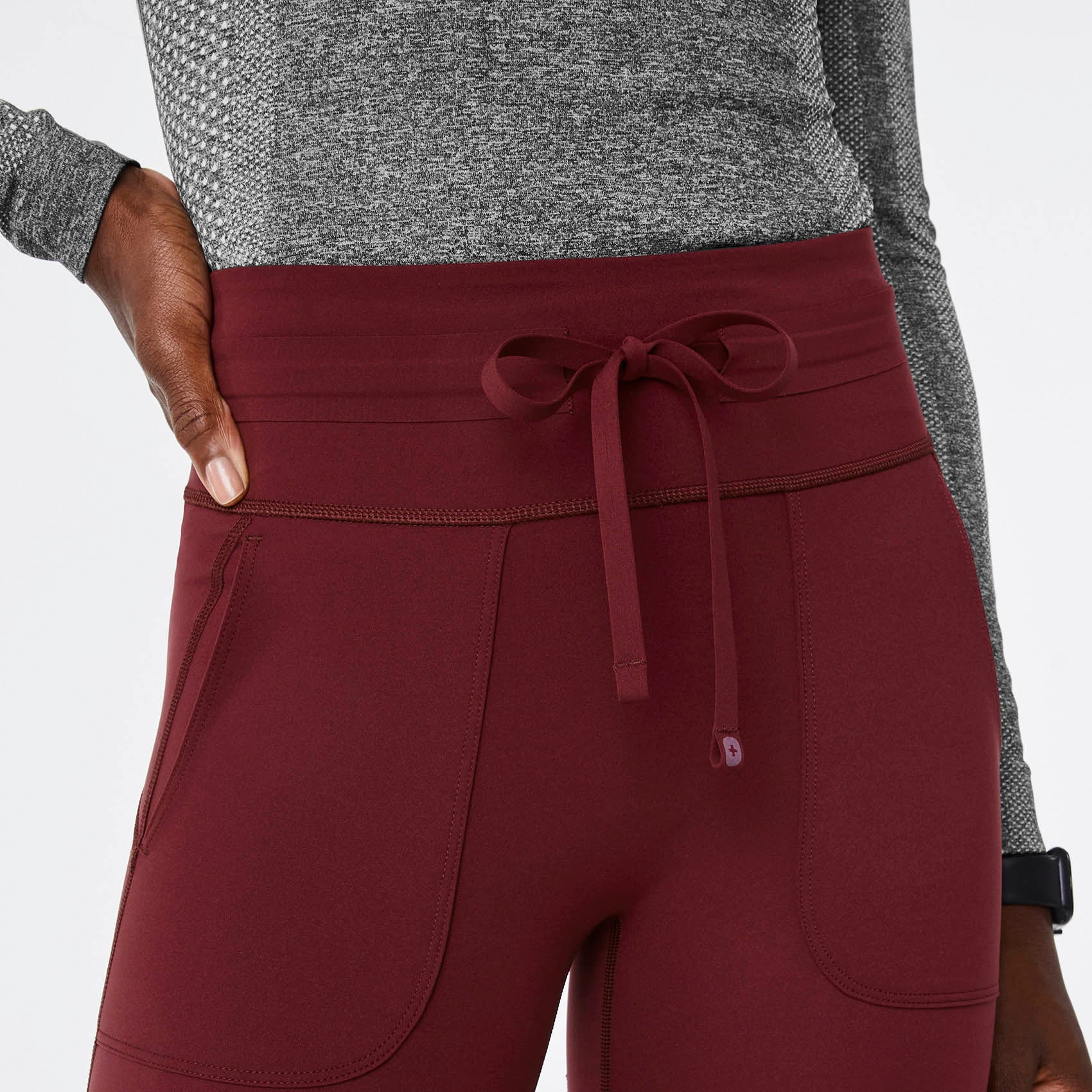 women's Burgundy High Waisted Seville - ScrubLegging™ - Image 6