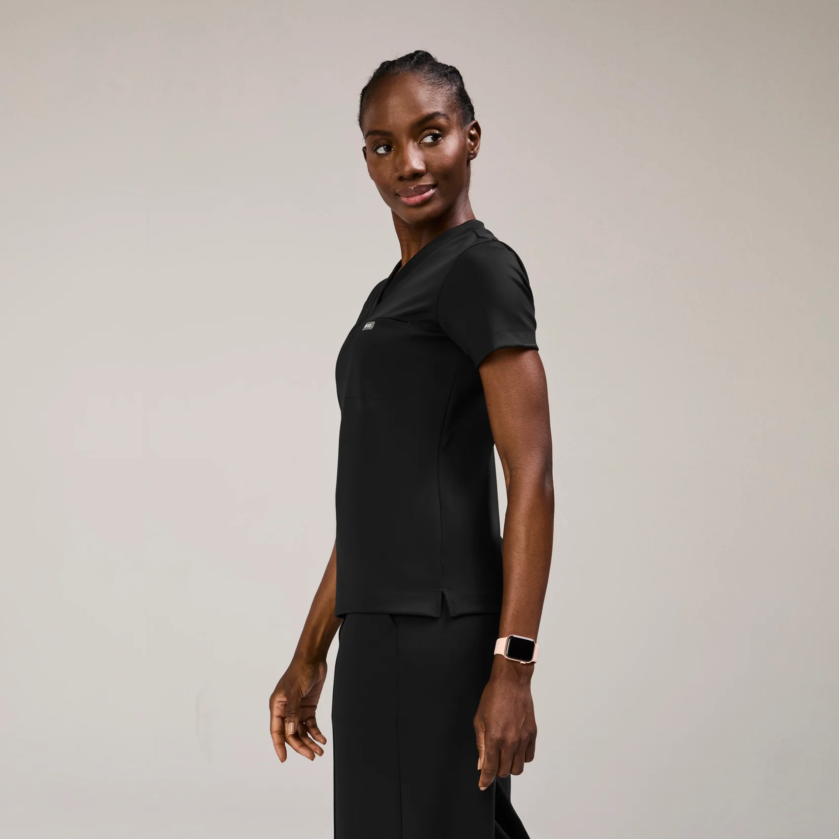 women's Black Sona FORMx Slim V-Neck - Scrub Top™ - Image 3