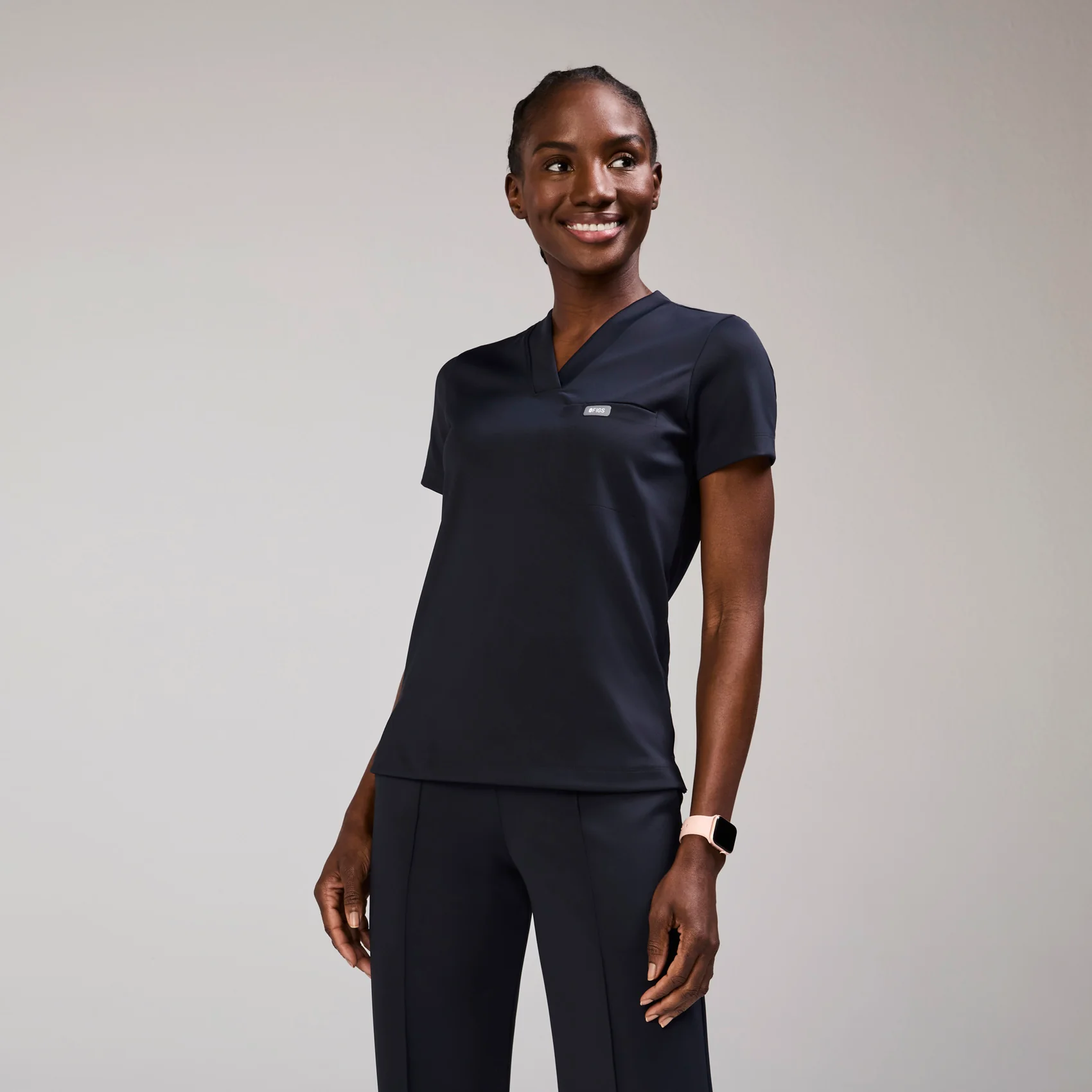 women's Navy Sona FORMx Slim V-Neck - Scrub Top™