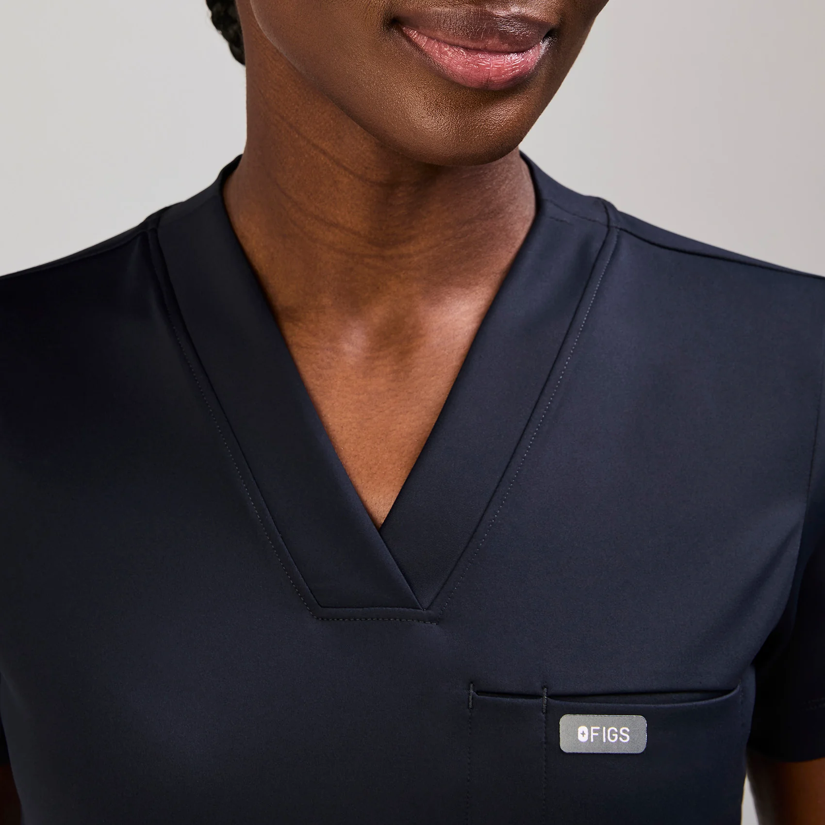women's Navy Sona FORMx Slim V-Neck - Scrub Top™ - Image 6