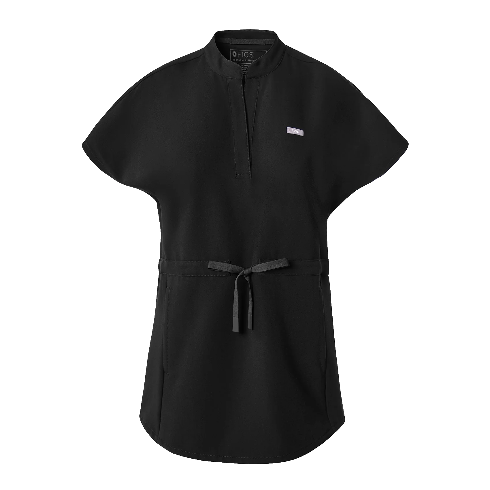 women's Black Soria - Henley Tunic Scrub Top - Image 10