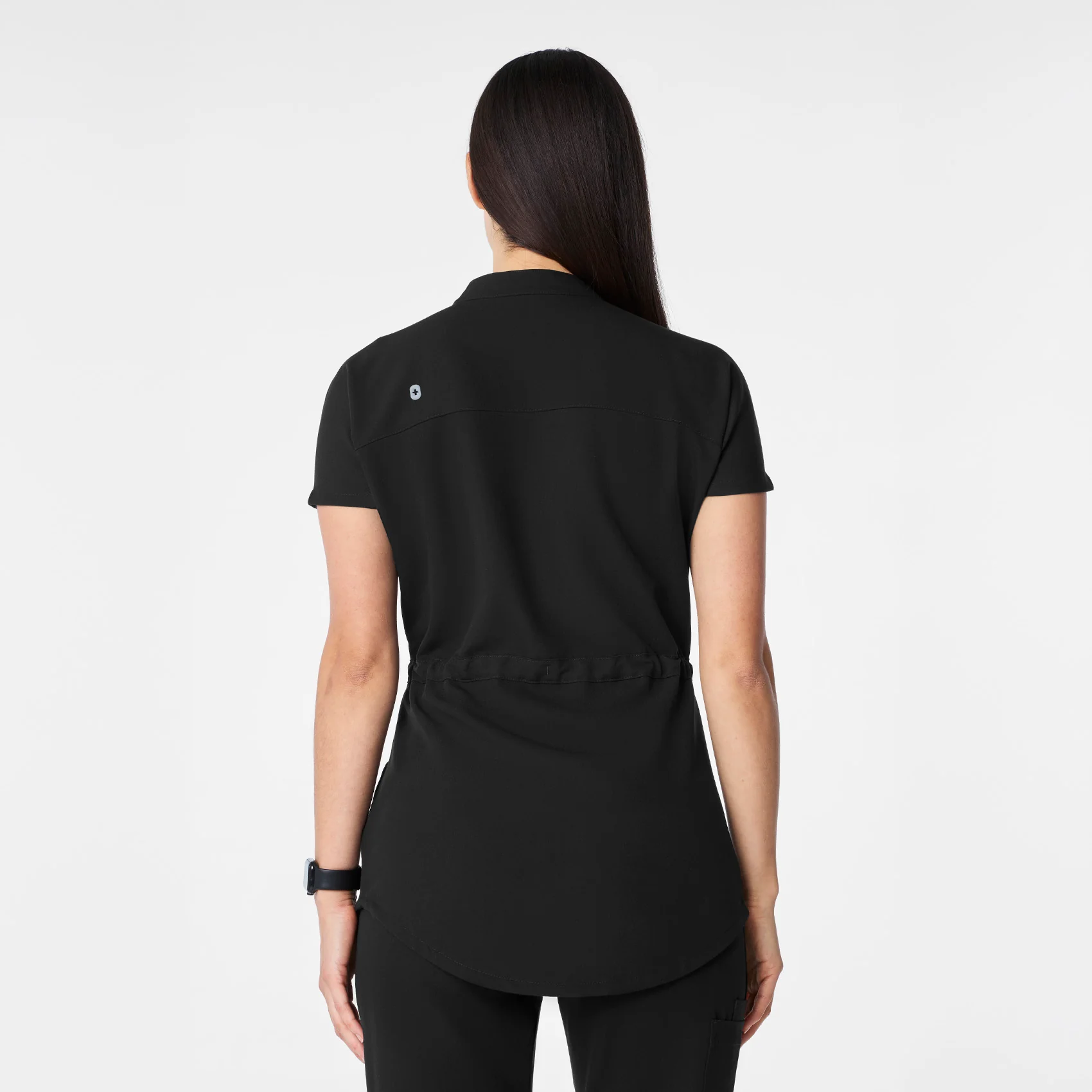 women's Black Soria - Henley Tunic Scrub Top - Image 4