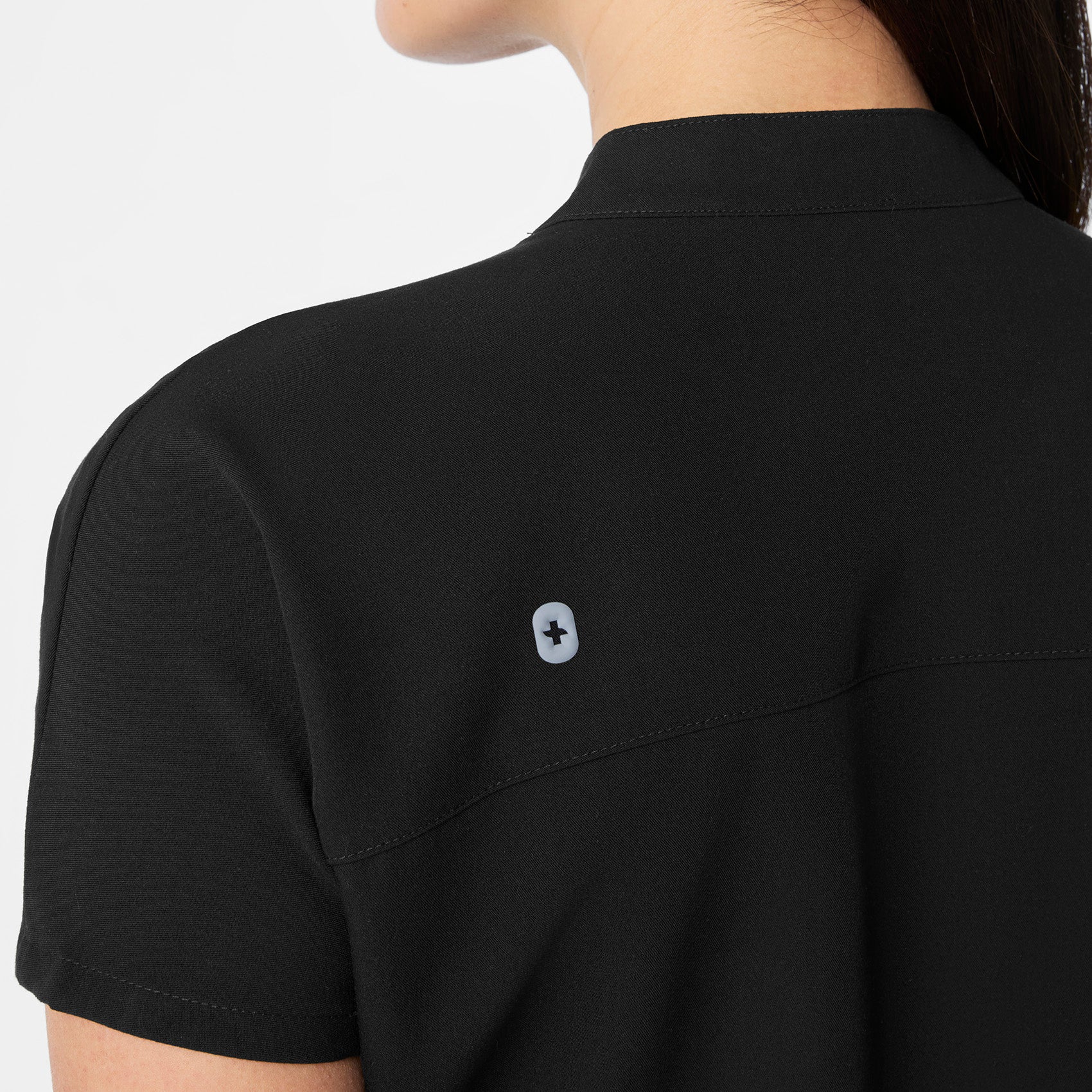 women's Black Soria - Henley Tunic Scrub Top - Image 7