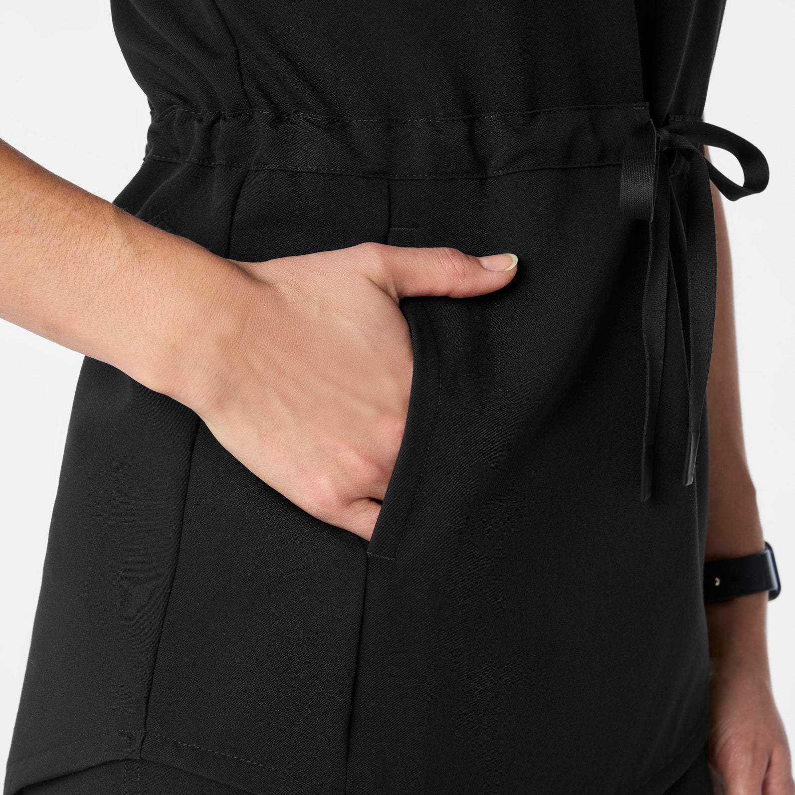 women's Black Soria - Henley Tunic Scrub Top - Image 9