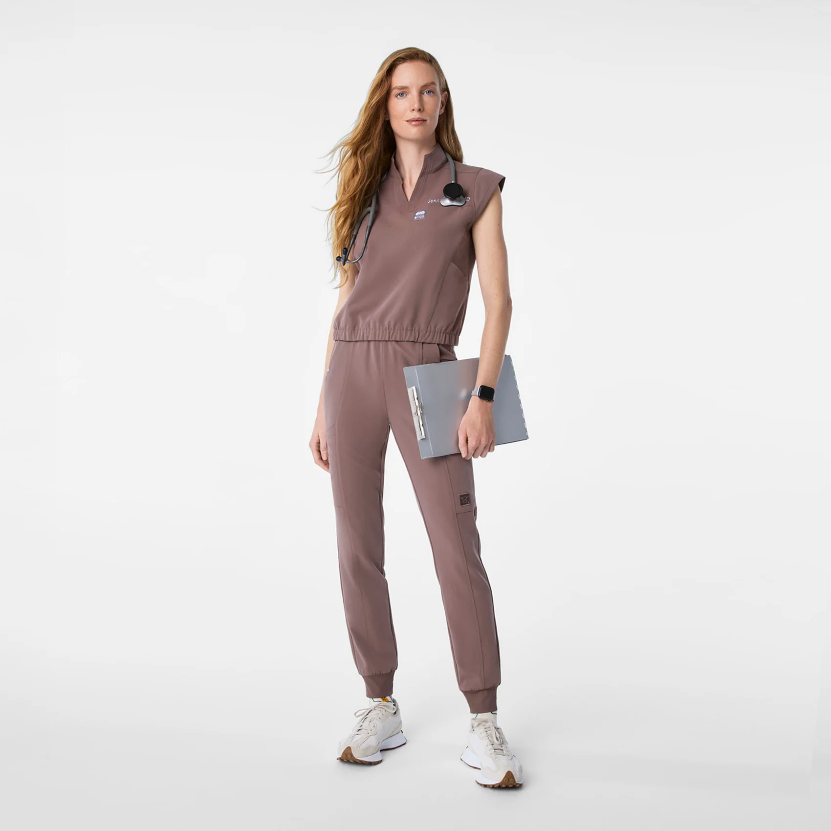 women's Smokey Taupe STAR WARS™ | FIGS - Scrub Top - Image 3