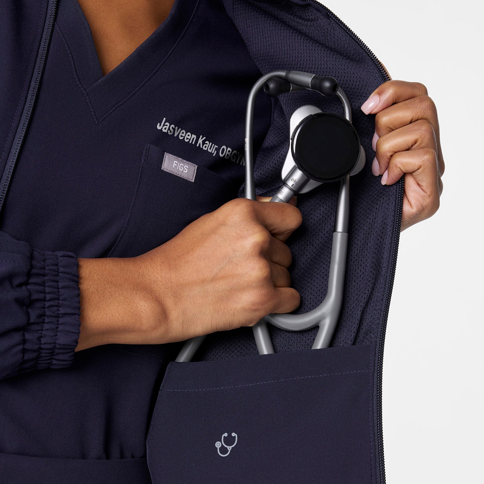 women's Navy Sydney - Scrub Jacket - Image 8
