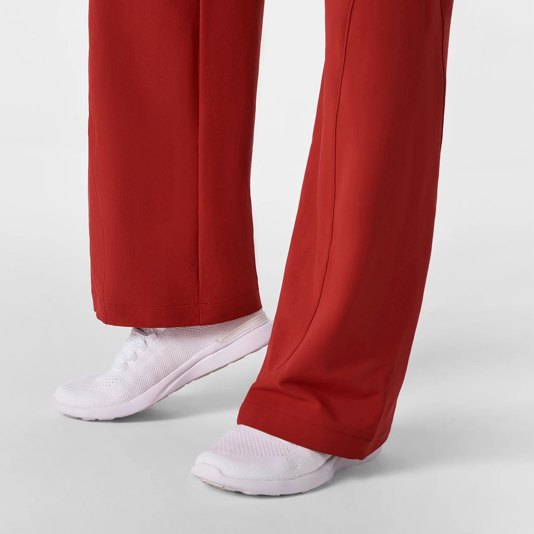 women's Team USA Red FIGS x Team USA FIBREx Mock Neck Wide Leg - Petite Longsleeve ScrubJumpsuit™ - Image 10