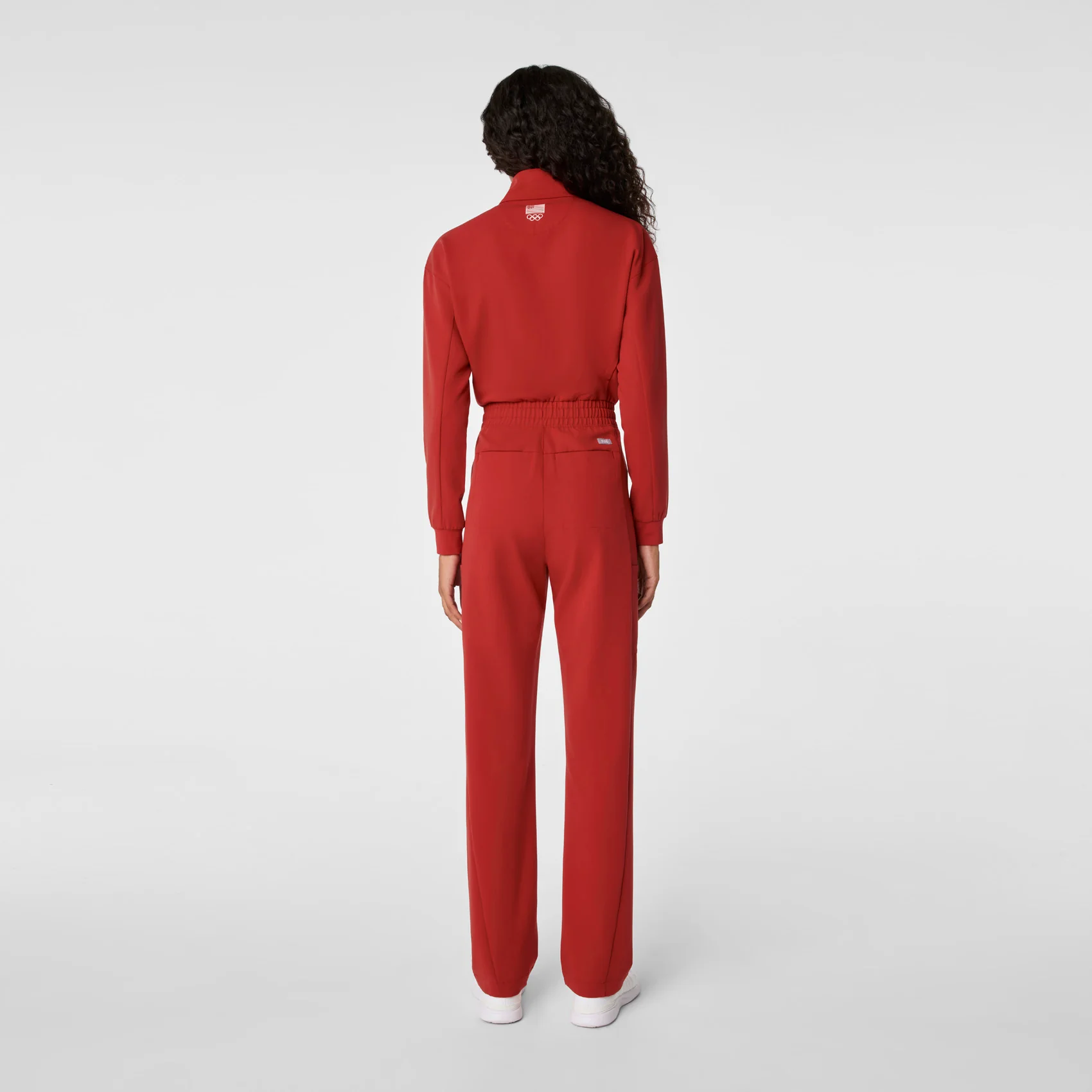 women's Team USA Red FIGS x Team USA Longsleeve Straight Leg - Tall Scrubjumpsuit™ - Image 2