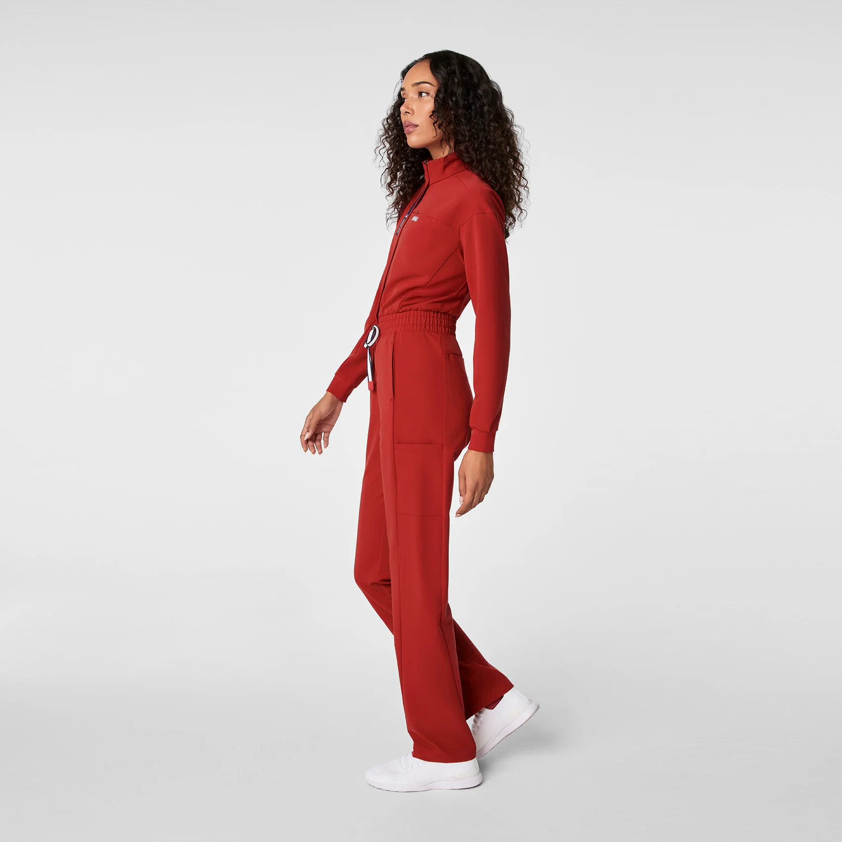 women's Team USA Red FIGS x Team USA Longsleeve Straight Leg - Tall Scrubjumpsuit™ - Image 3