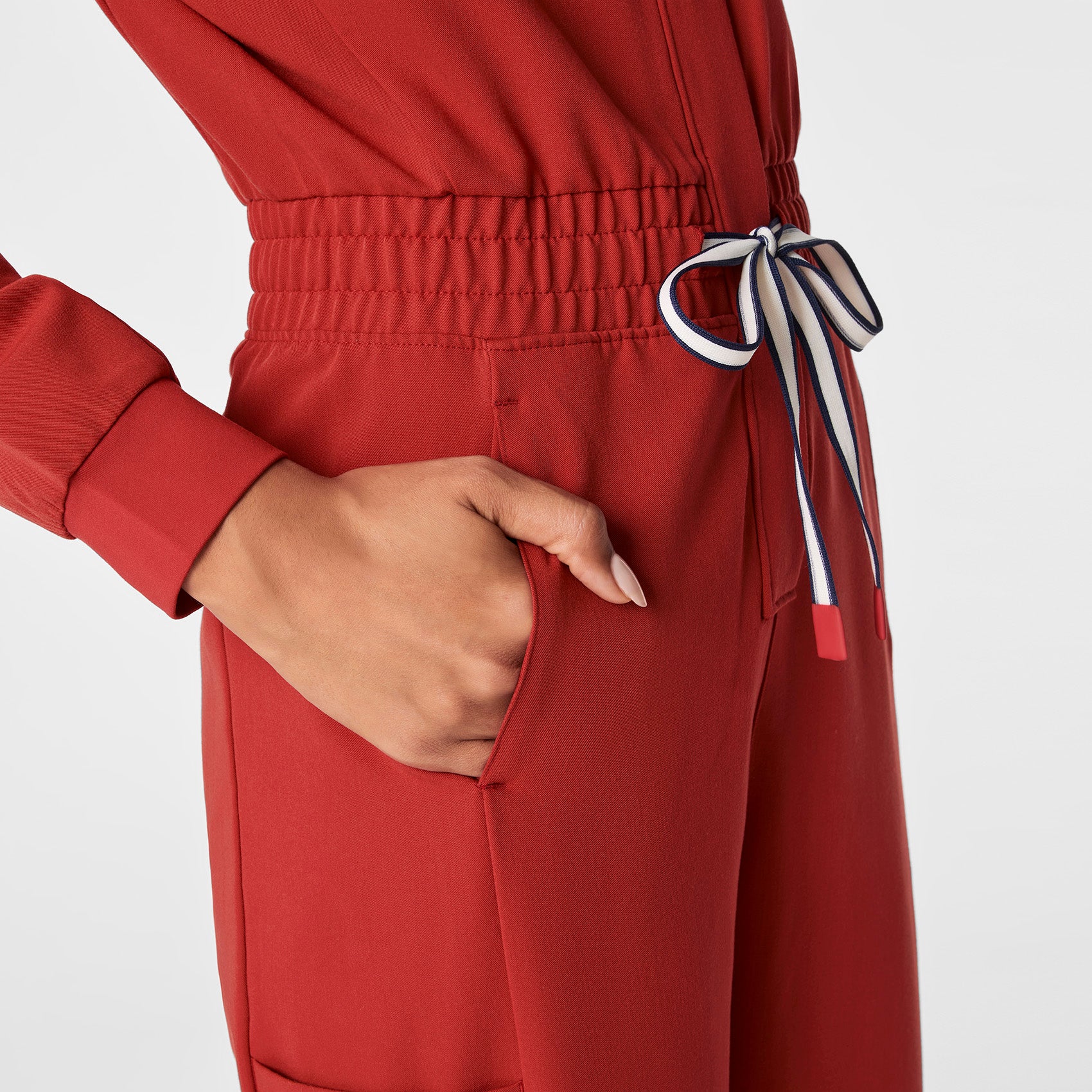 women's Team USA Red FIGS x Team USA Longsleeve Straight Leg - Tall Scrubjumpsuit™ - Image 9