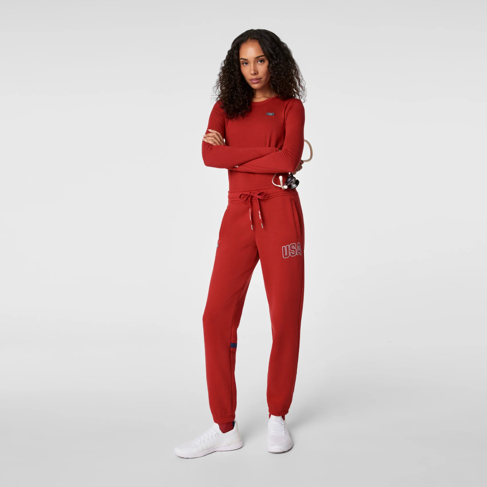 women's Team USA Red FIGS x Team USA Off-Shift - Relaxed Jogger Sweatpants™ - Image 2