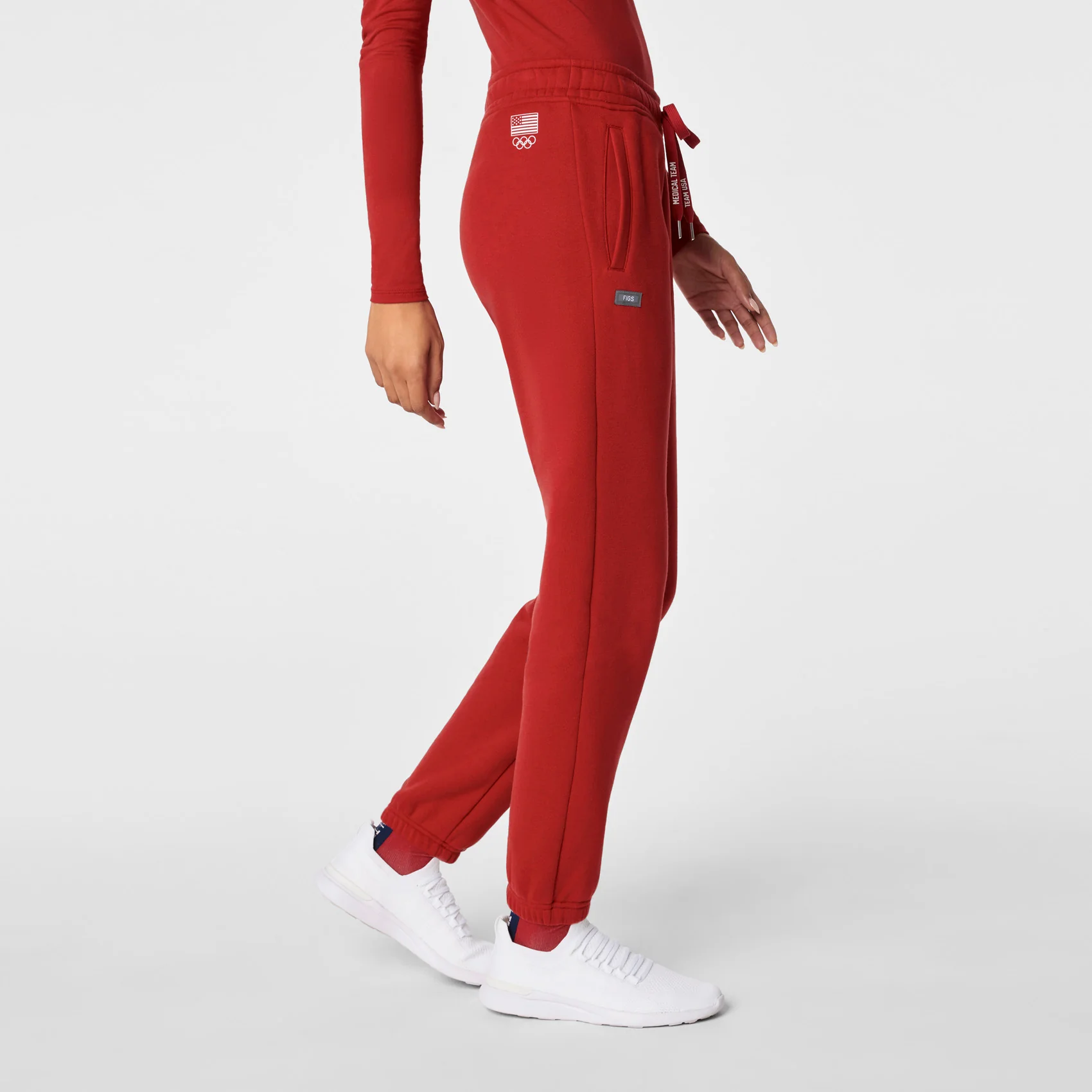 women's Team USA Red FIGS x Team USA Off-Shift - Relaxed Jogger Sweatpants™ - Image 3