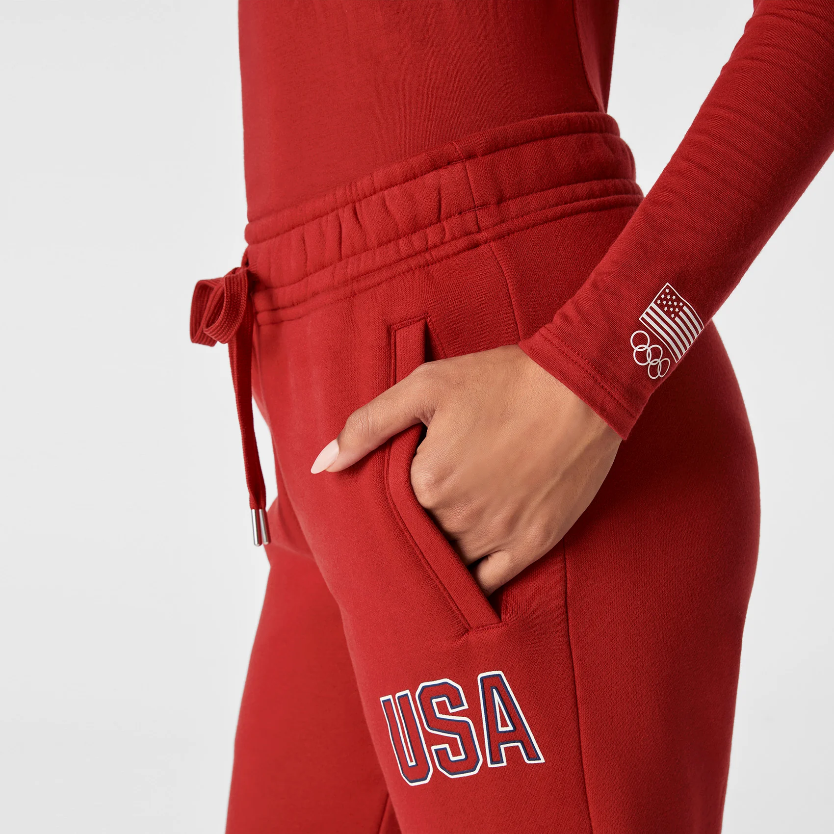 women's Team USA Red FIGS x Team USA Off-Shift - Relaxed Jogger Sweatpants™ - Image 8