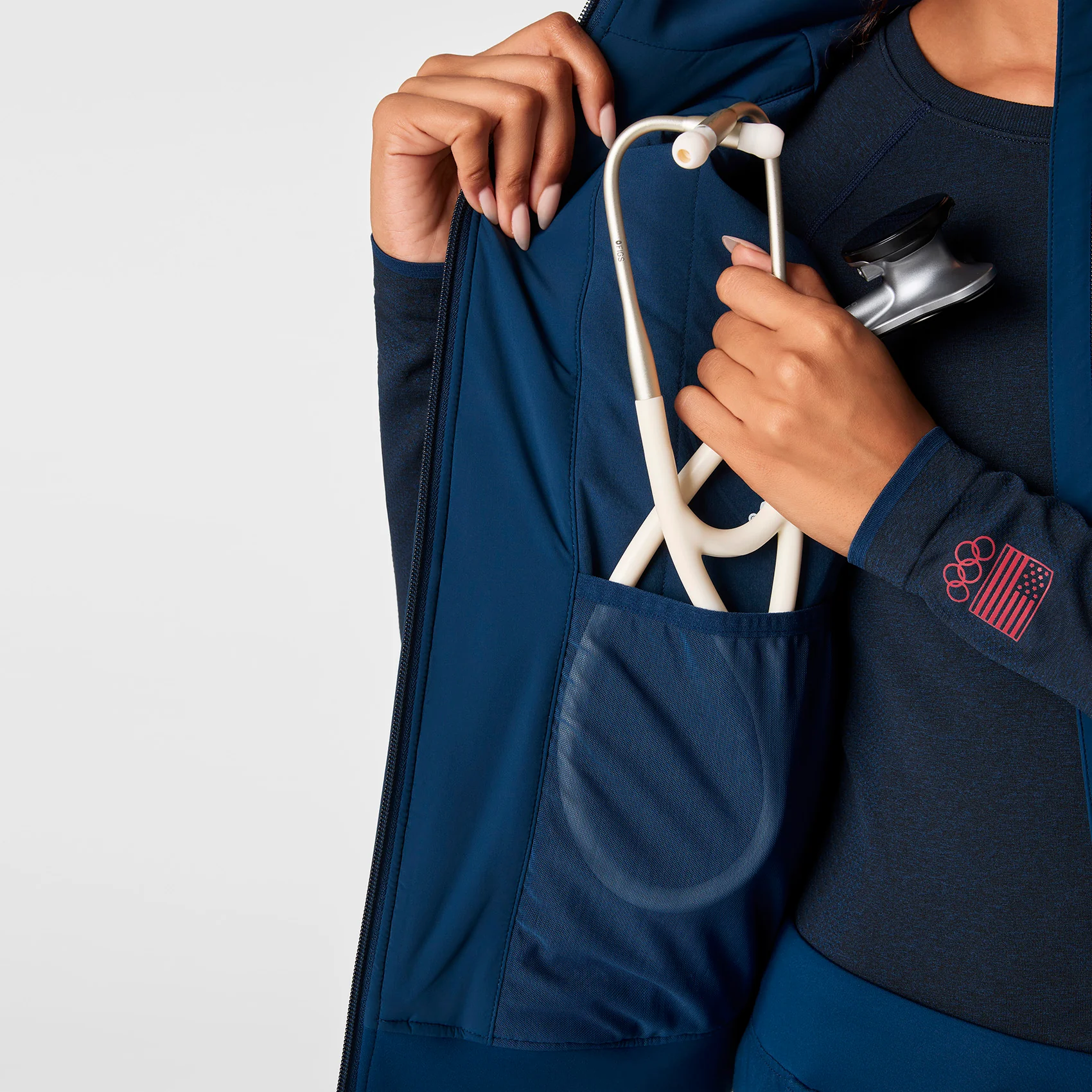 women's Team USA Blue FIGS x Team USA Off-Shift - Float Bomber Vest™ - Image 8