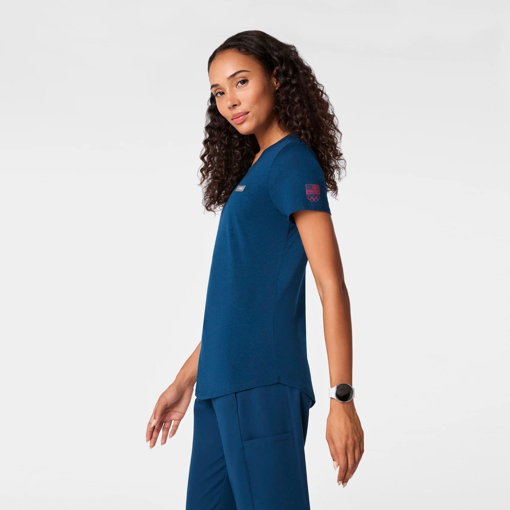 women's Team USA Blue FIGS x Team USA Supersoft - Shortsleeve Underscrub - Image 4