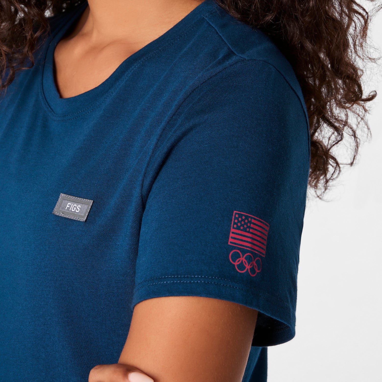 women's Team USA Blue FIGS x Team USA Supersoft - Shortsleeve Underscrub - Image 6