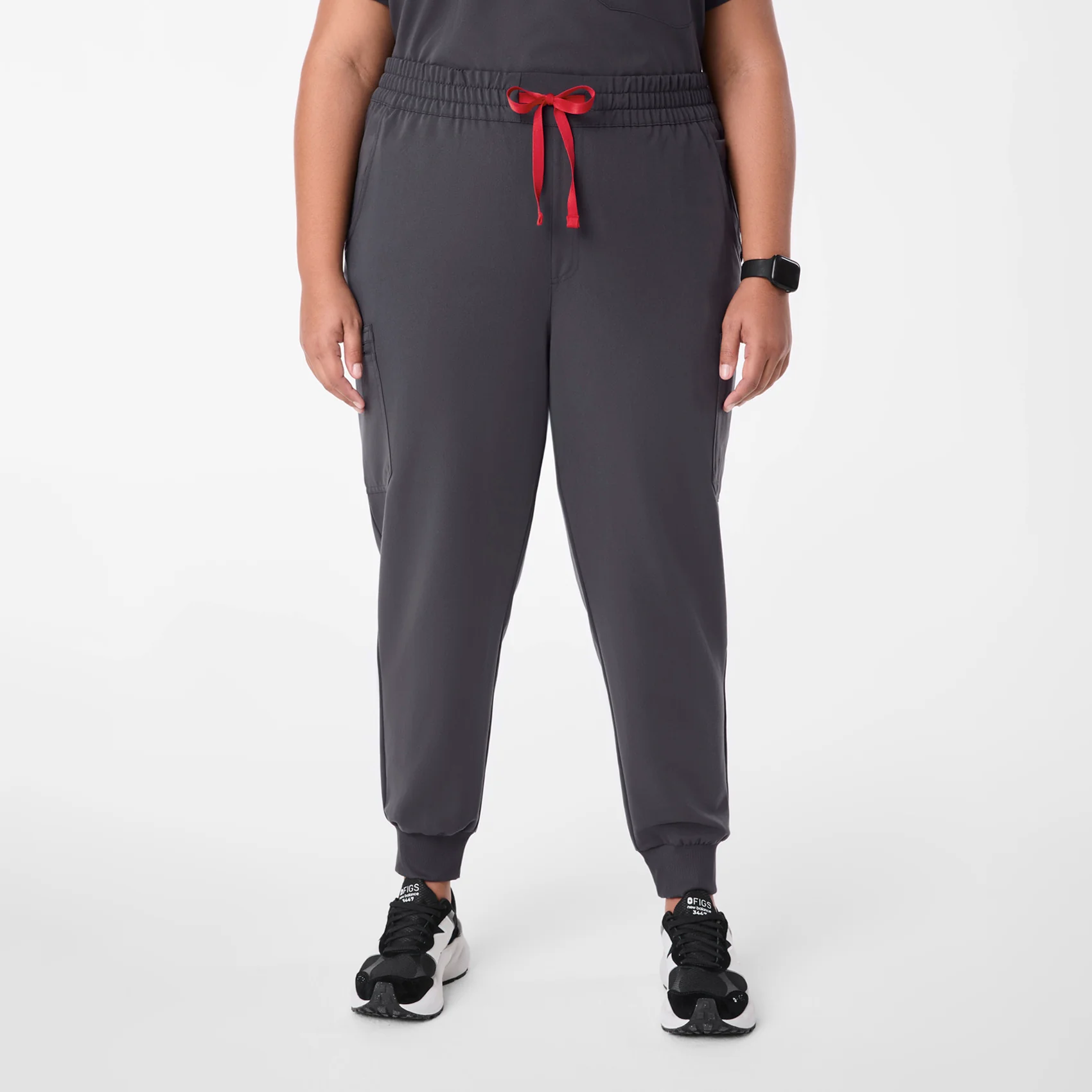 women's Charcoal High Waisted Uman Relaxed - Jogger Scrub Pant (3XL-6XL)
