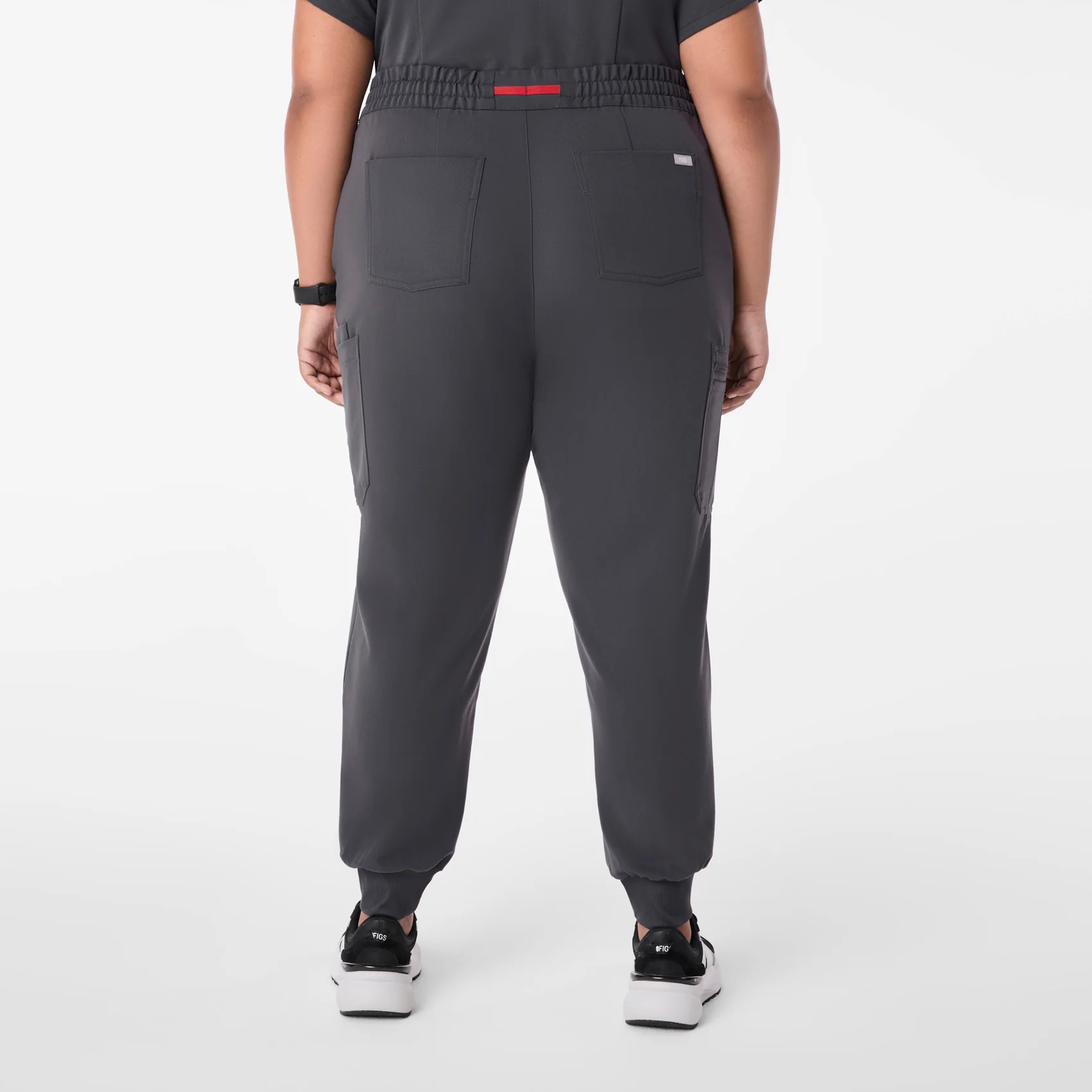 women's Charcoal High Waisted Uman Relaxed - Jogger Scrub Pant (3XL-6XL) - Image 4