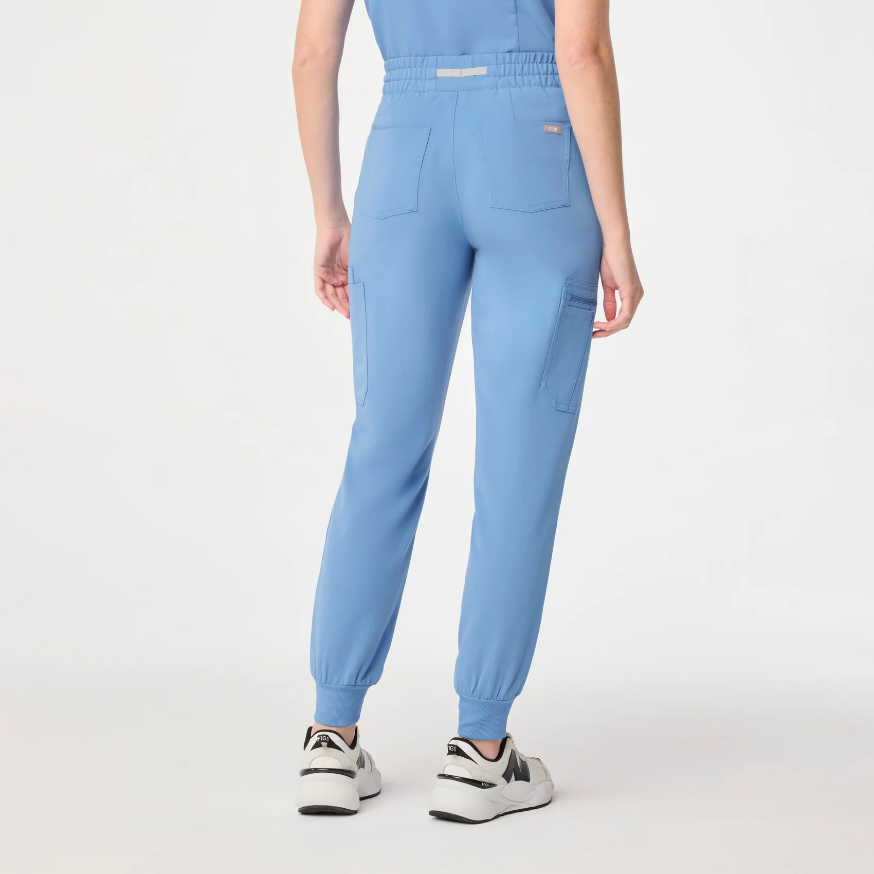 women's Ceil Blue High Waisted Uman Relaxed - Petite Jogger Scrub Pant - Image 4
