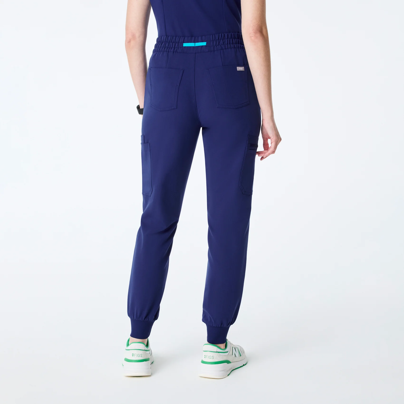 women's Sapphire High Waisted Uman Relaxed - Petite Jogger Scrub Pant - Image 4