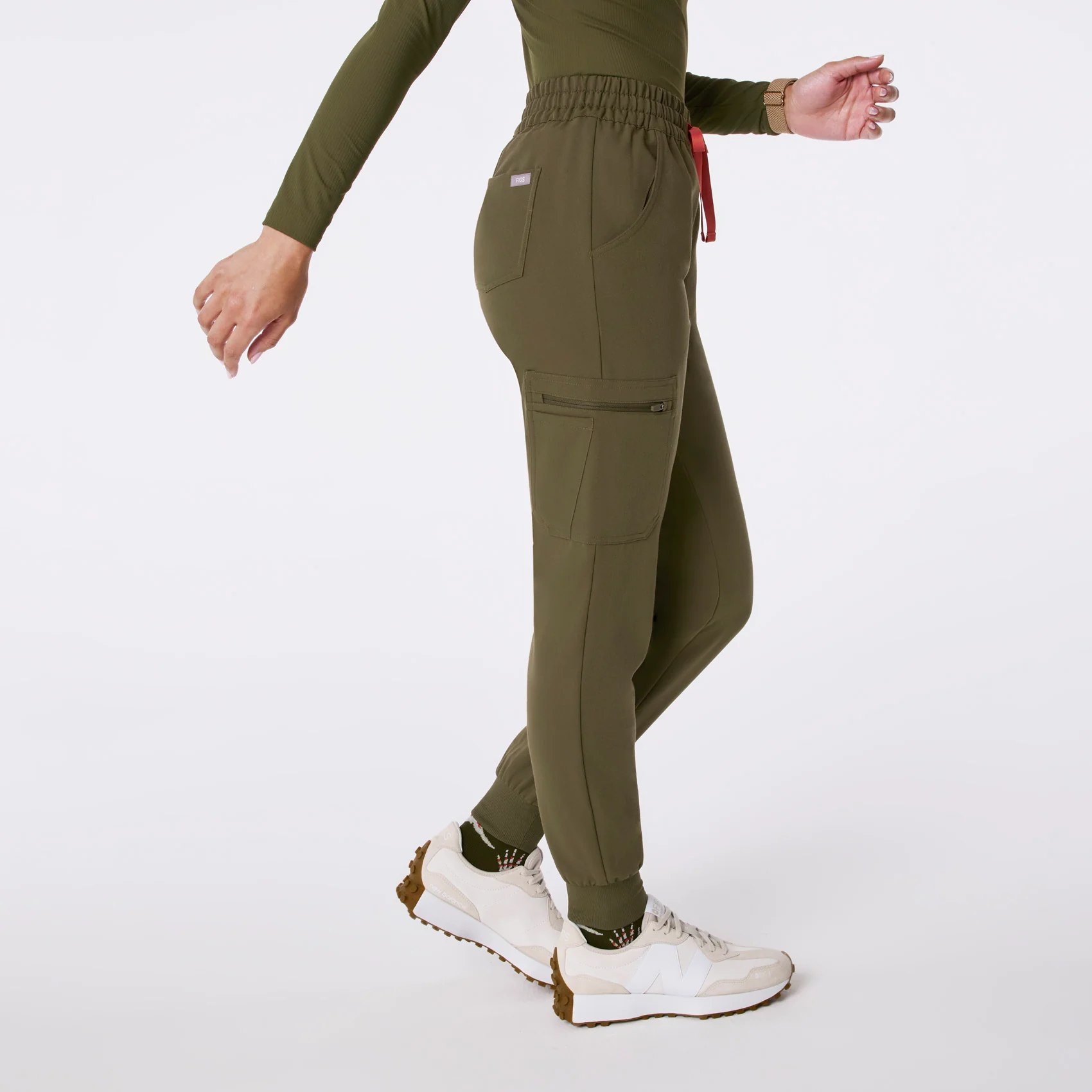 women's Spruce High Waisted Uman Relaxed - Petite Jogger Scrub Pant - Image 3