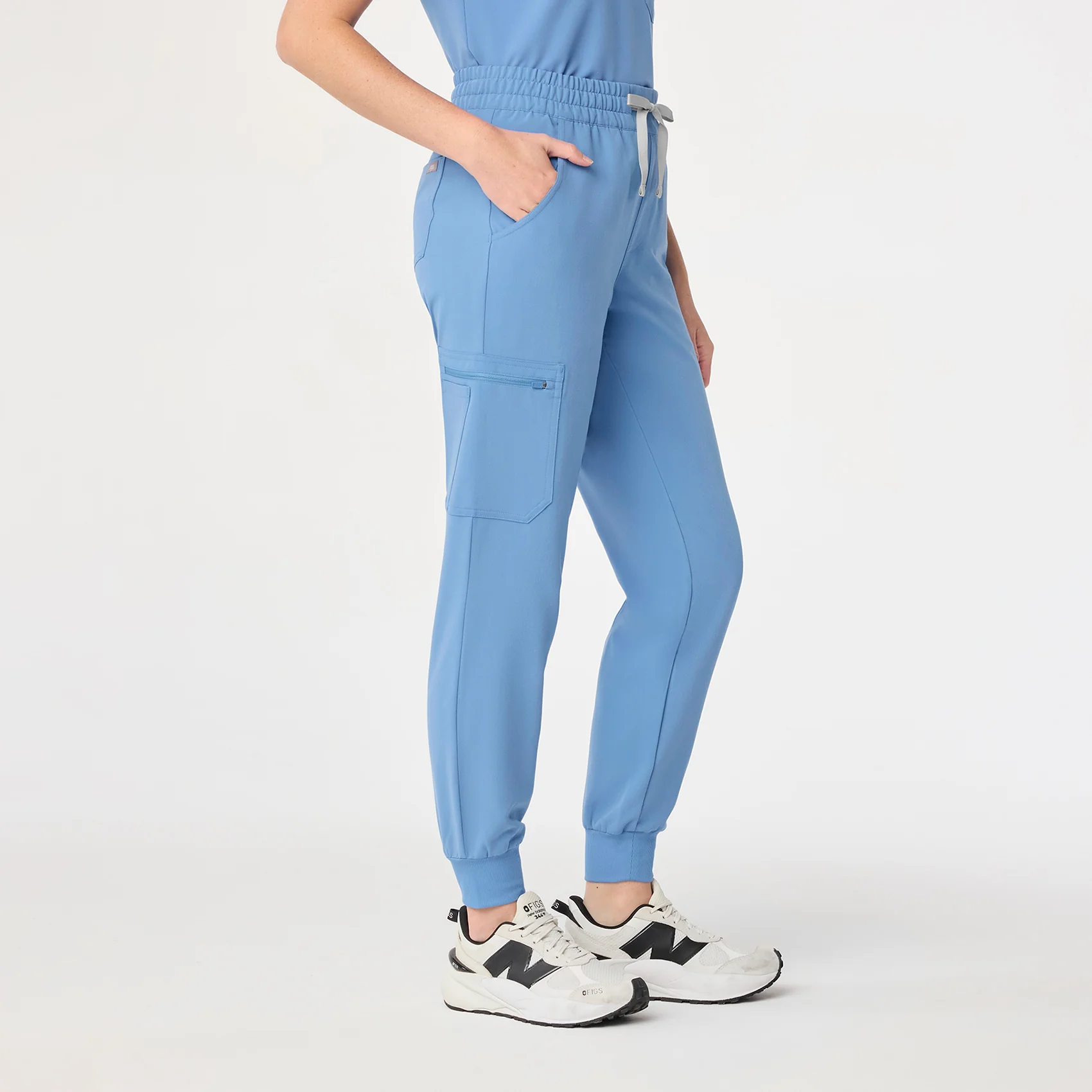 women's Ceil Blue High Waisted Uman Relaxed - Tall Jogger Scrub Pant - Image 3