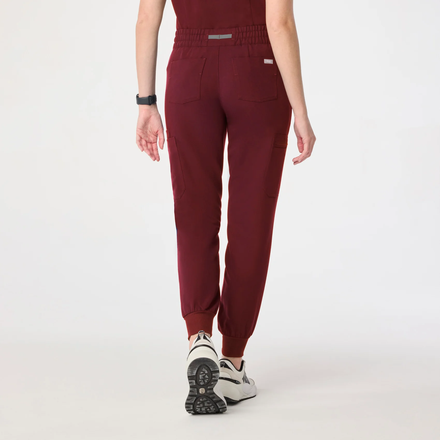women's Burgundy Uman Relaxed - Petite Jogger Scrub Pant - Image 4