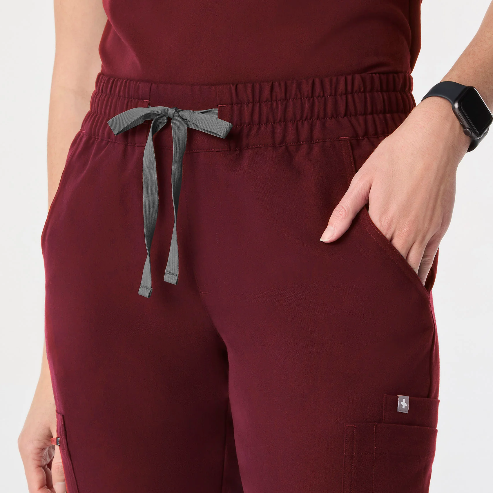 women's Burgundy Uman Relaxed - Petite Jogger Scrub Pant - Image 5