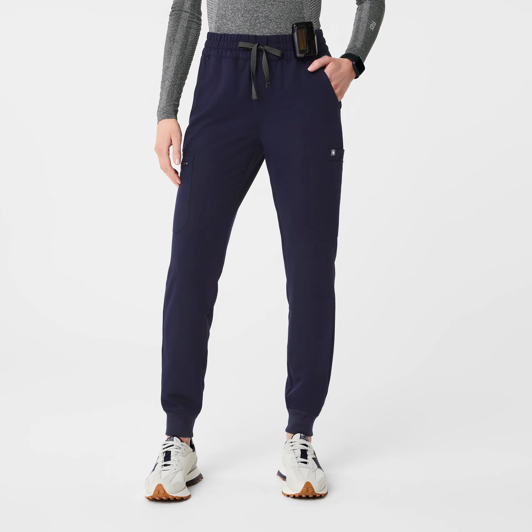 women's Navy Uman Relaxed - Petite Jogger Scrub Pants