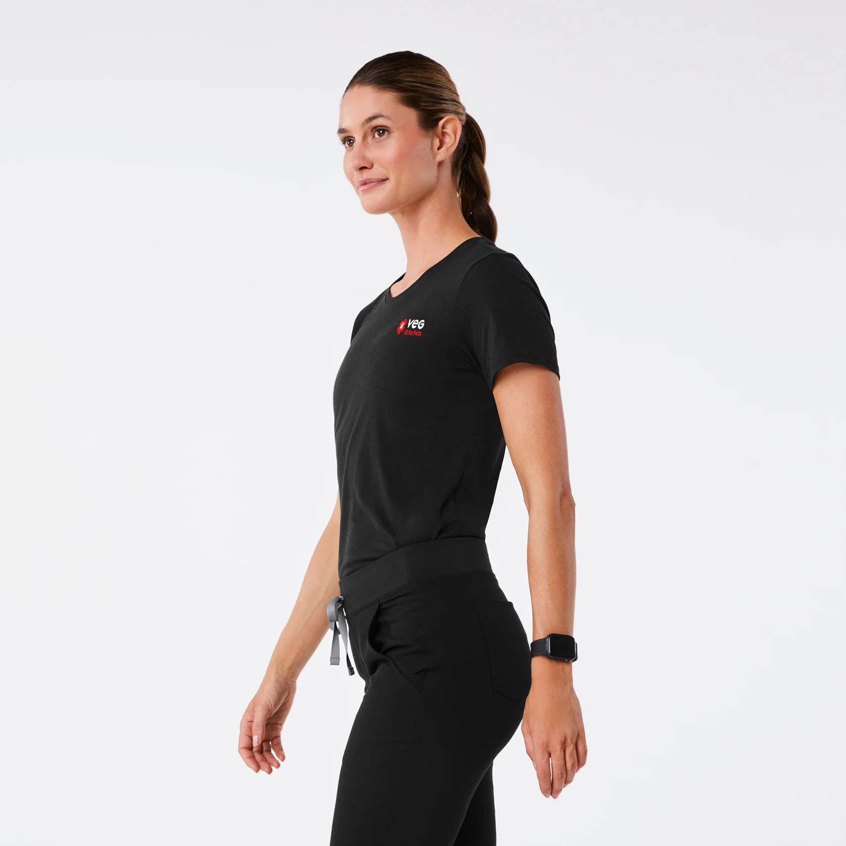 women's Black VEG Supersoft - Shortsleeve Underscrub - Image 3
