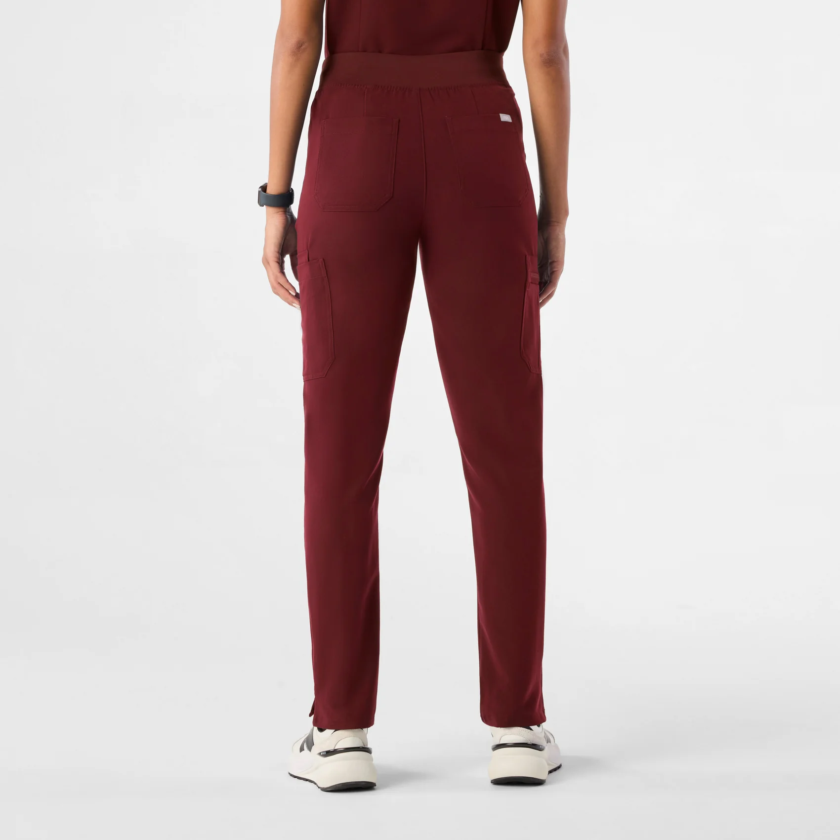 women's Burgundy Yola™ High Waisted 2.0 - Petite Skinny Scrub Pants - Image 4