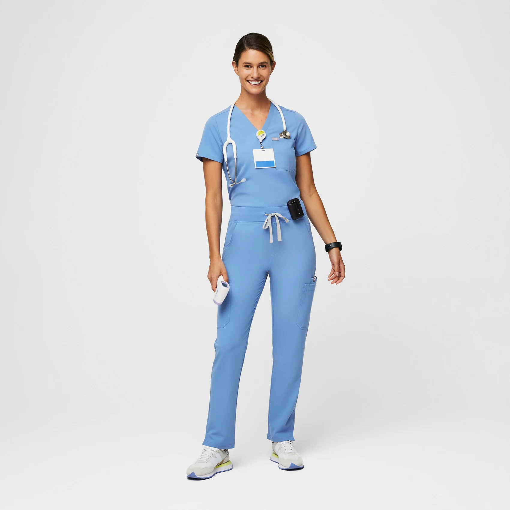 women's Ceil Blue Yola™ High Waisted 2.0 - Petite Skinny Scrub Pants - Image 2
