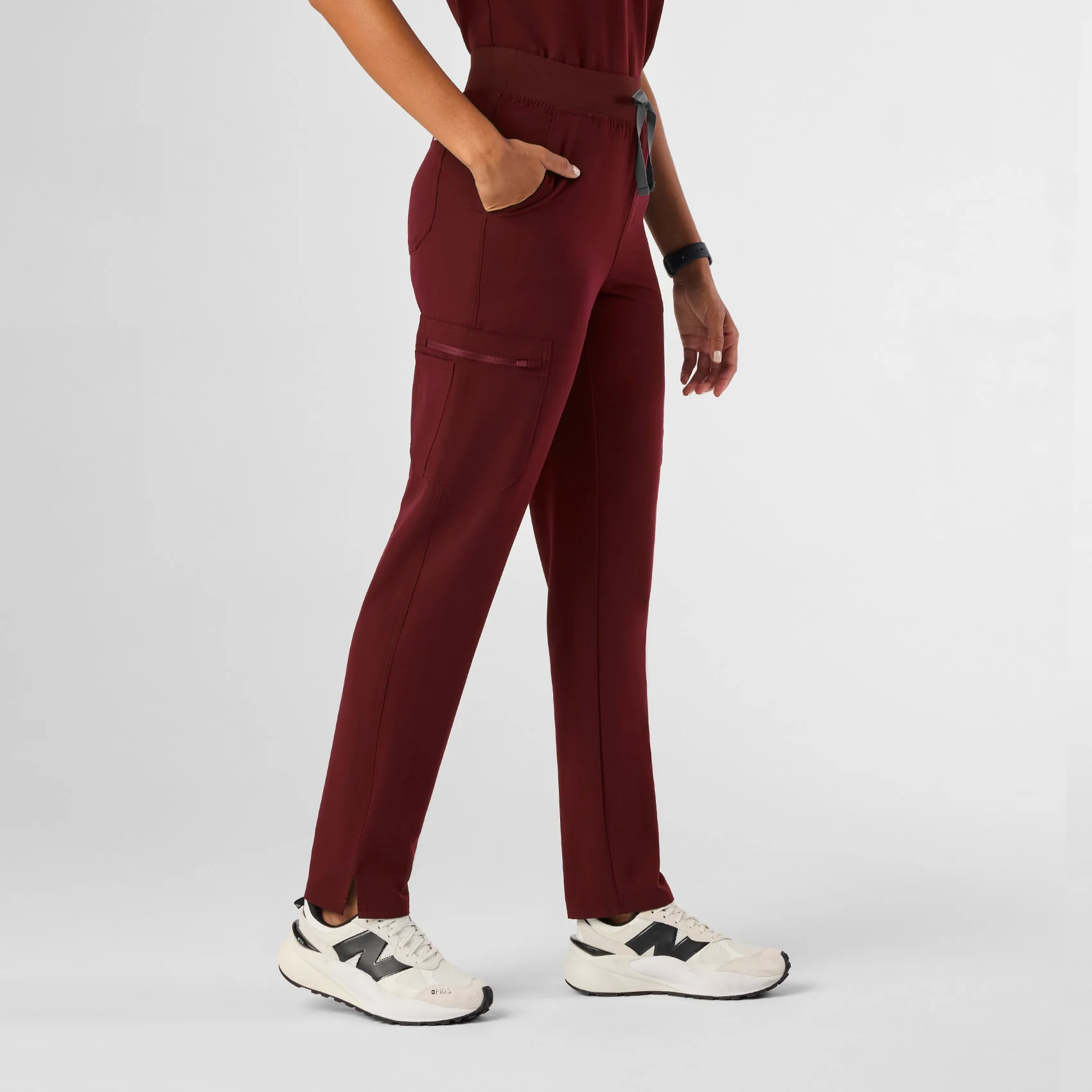 women's Burgundy Yola™ High Waisted 2.0 - Skinny Scrub Pants - Image 3