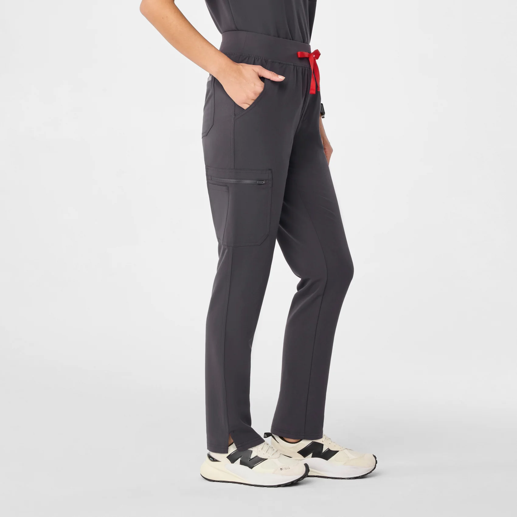 women's Charcoal Yola™ High Waisted - Tall Skinny Scrub Pants - Image 3