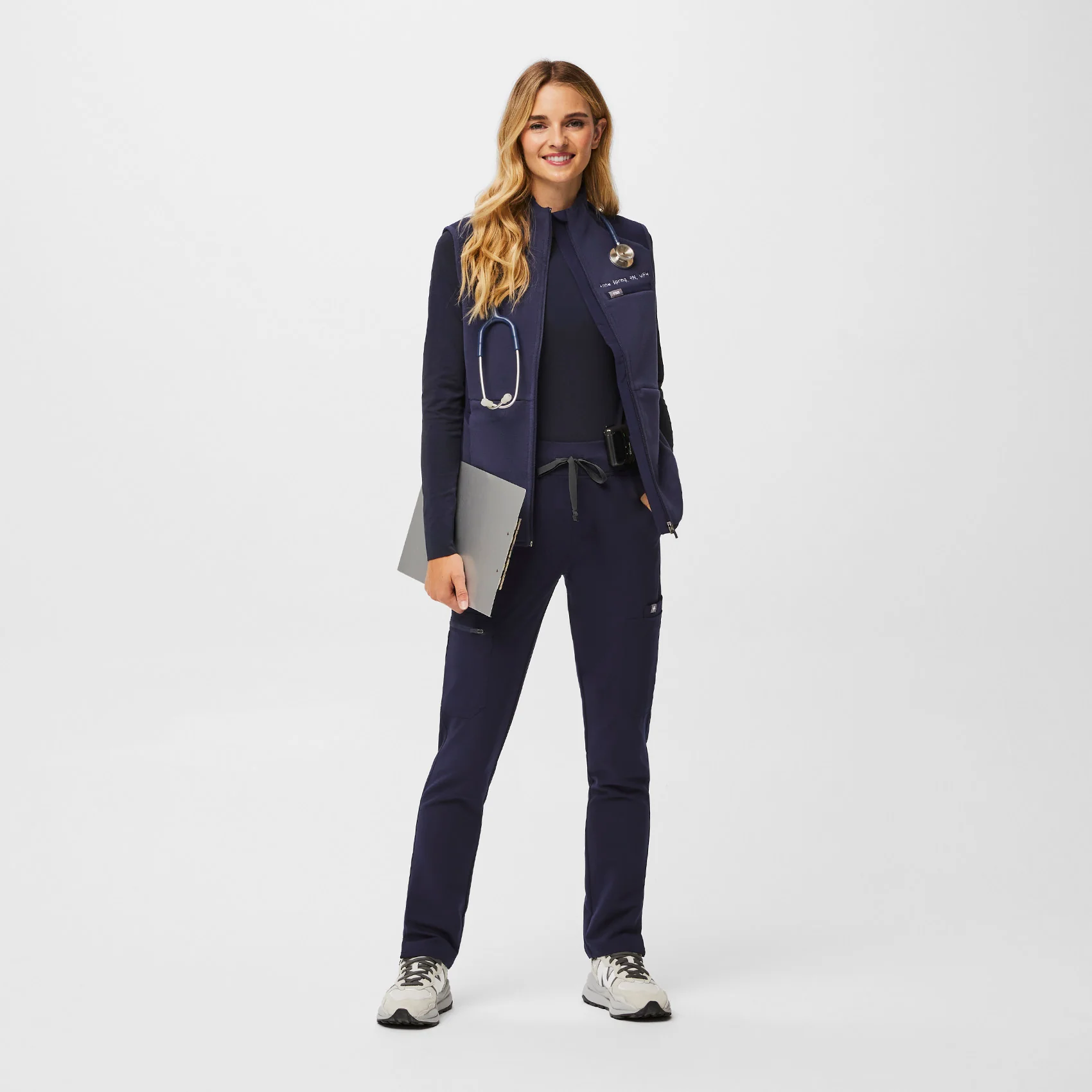 women's Navy Yola™ High Waisted 2.0 - Tall Skinny Scrub Pants - Image 2