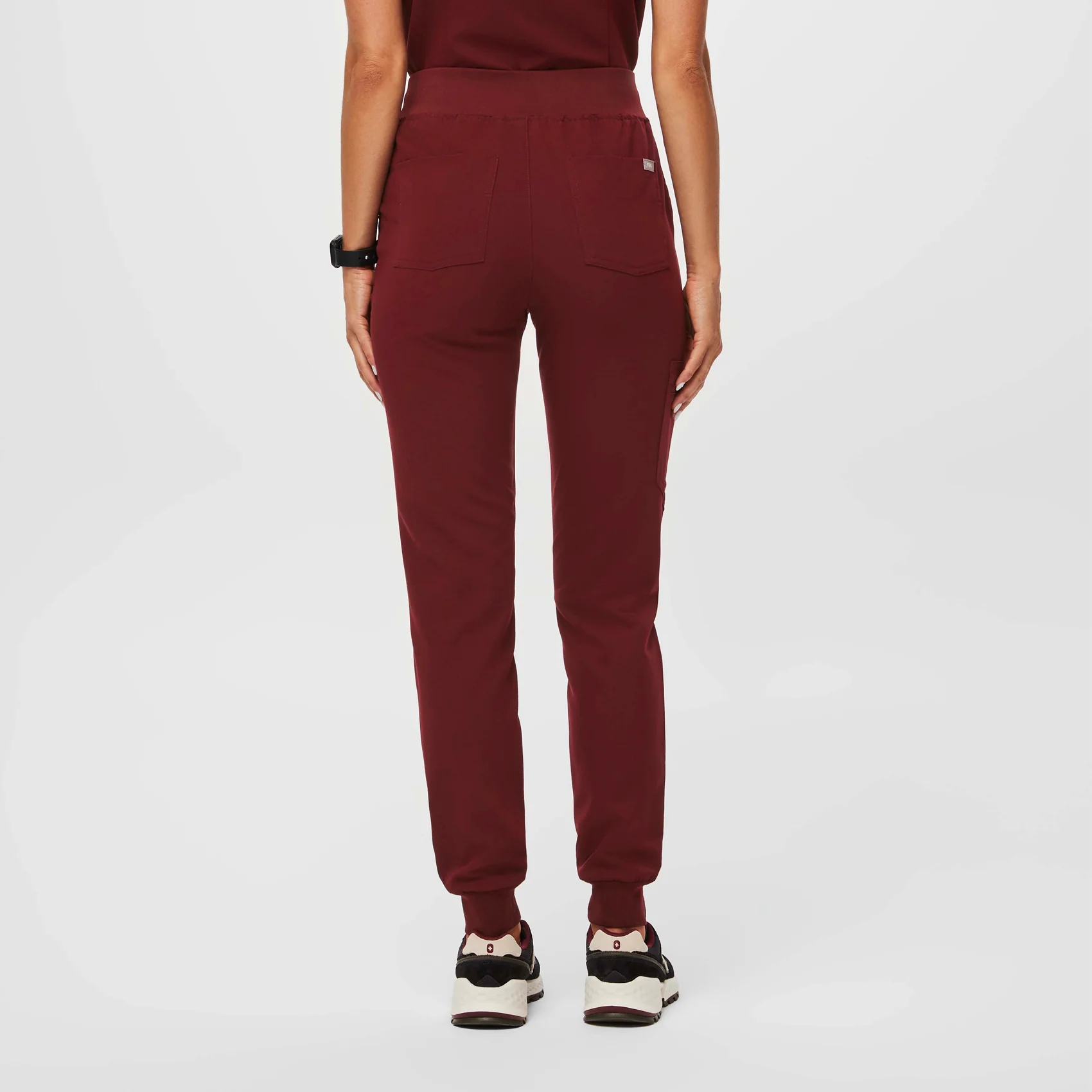 women's Burgundy Zamora™ High Waisted - Jogger Scrub Pants - Image 4