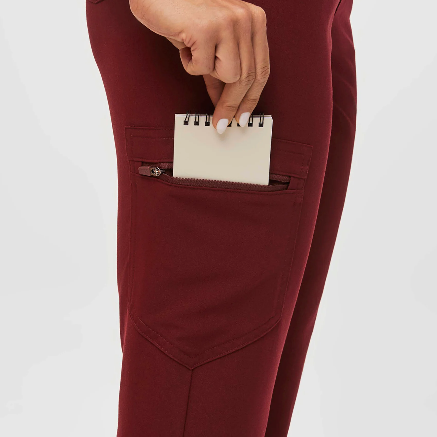 women's Burgundy Zamora™ High Waisted - Jogger Scrub Pants - Image 6