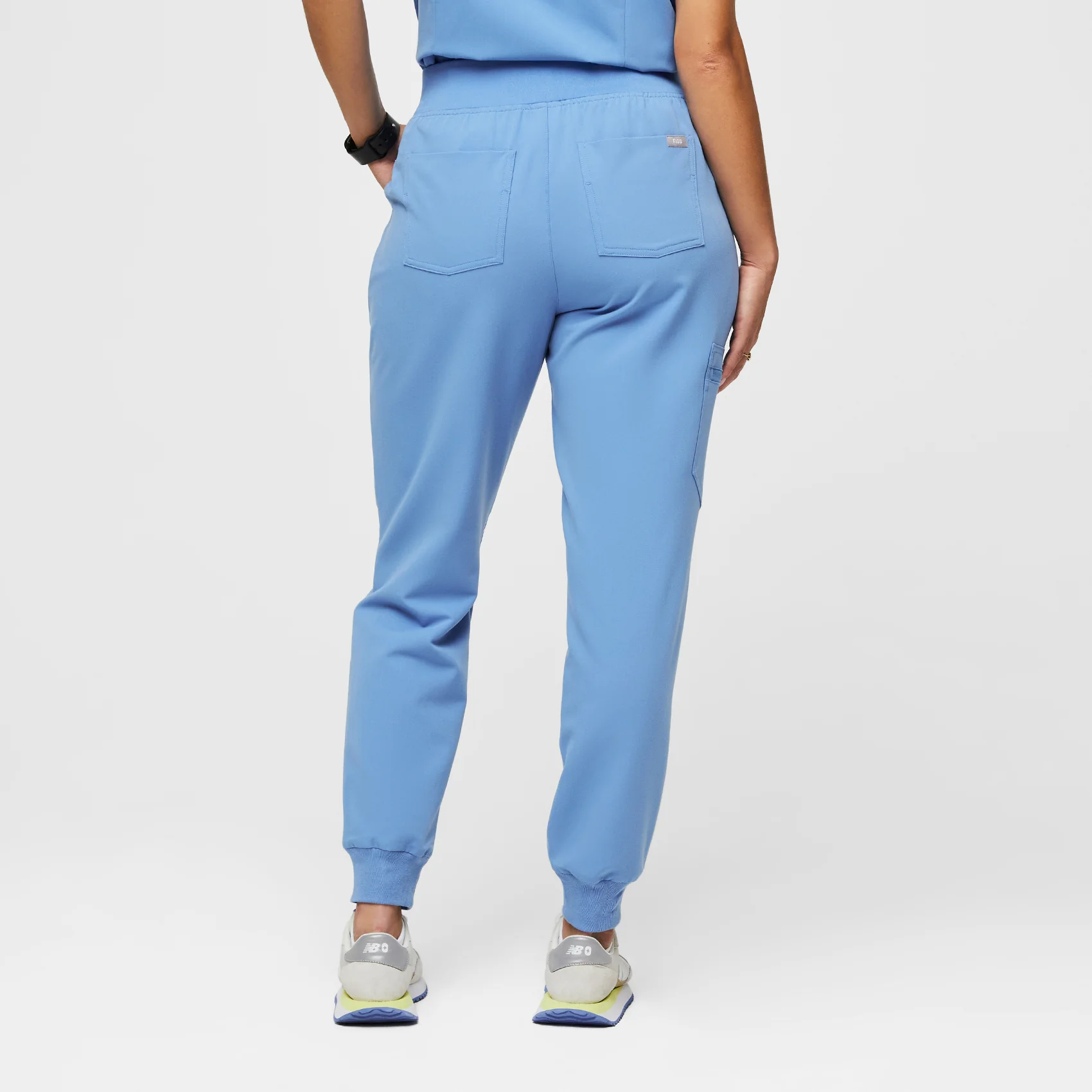 women's Ceil Blue Zamora™ High Waisted - Petite Jogger Scrub Pants - Image 4
