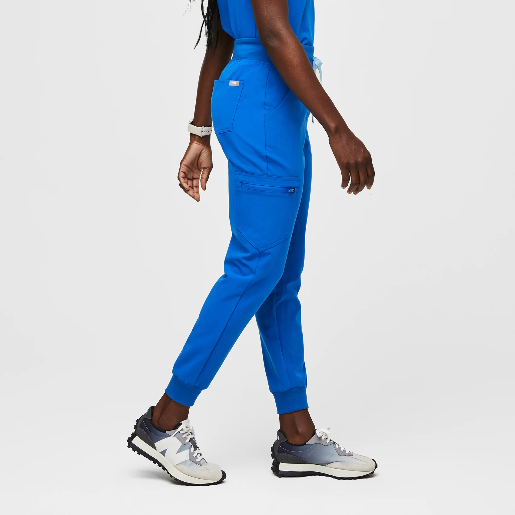 women's Royal Blue Zamora™ High Waisted - Petite Jogger Scrub Pants - Image 3