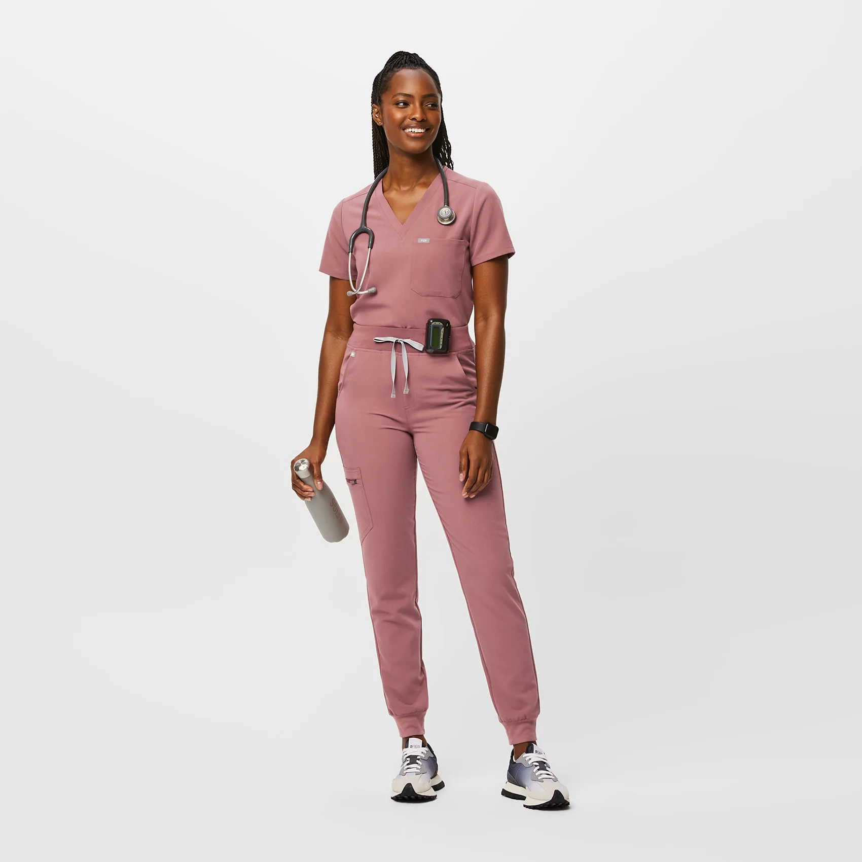 women's Mauve Zamora™ High Waisted - Tall Jogger Scrub Pants - Image 2
