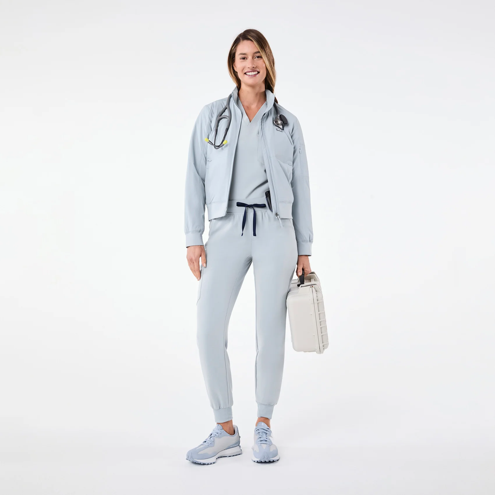 women's Dusty Blue Zamora - Petite Jogger Scrub Pant™ - Image 2